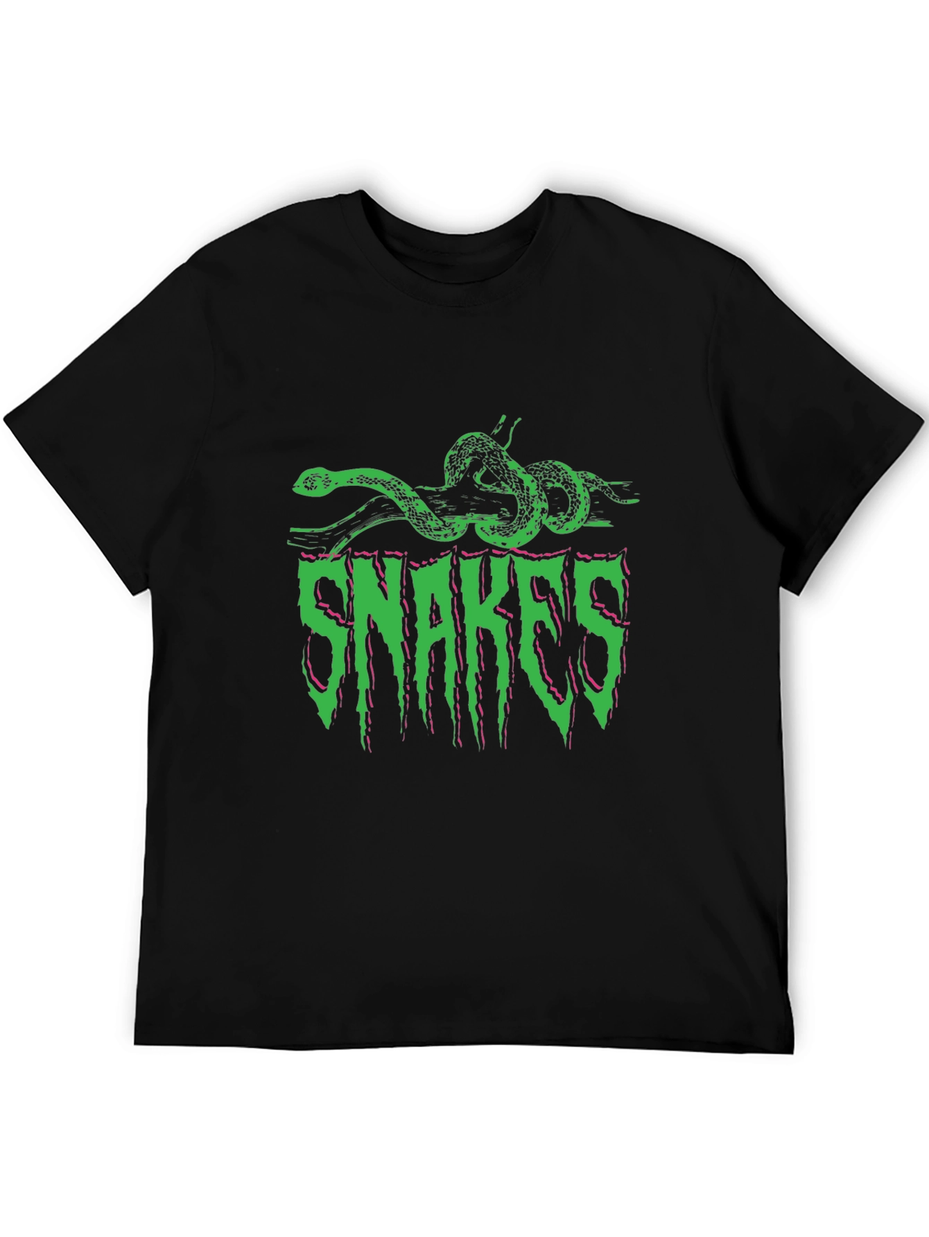 Snakes Graphic Print Black T-Shirt