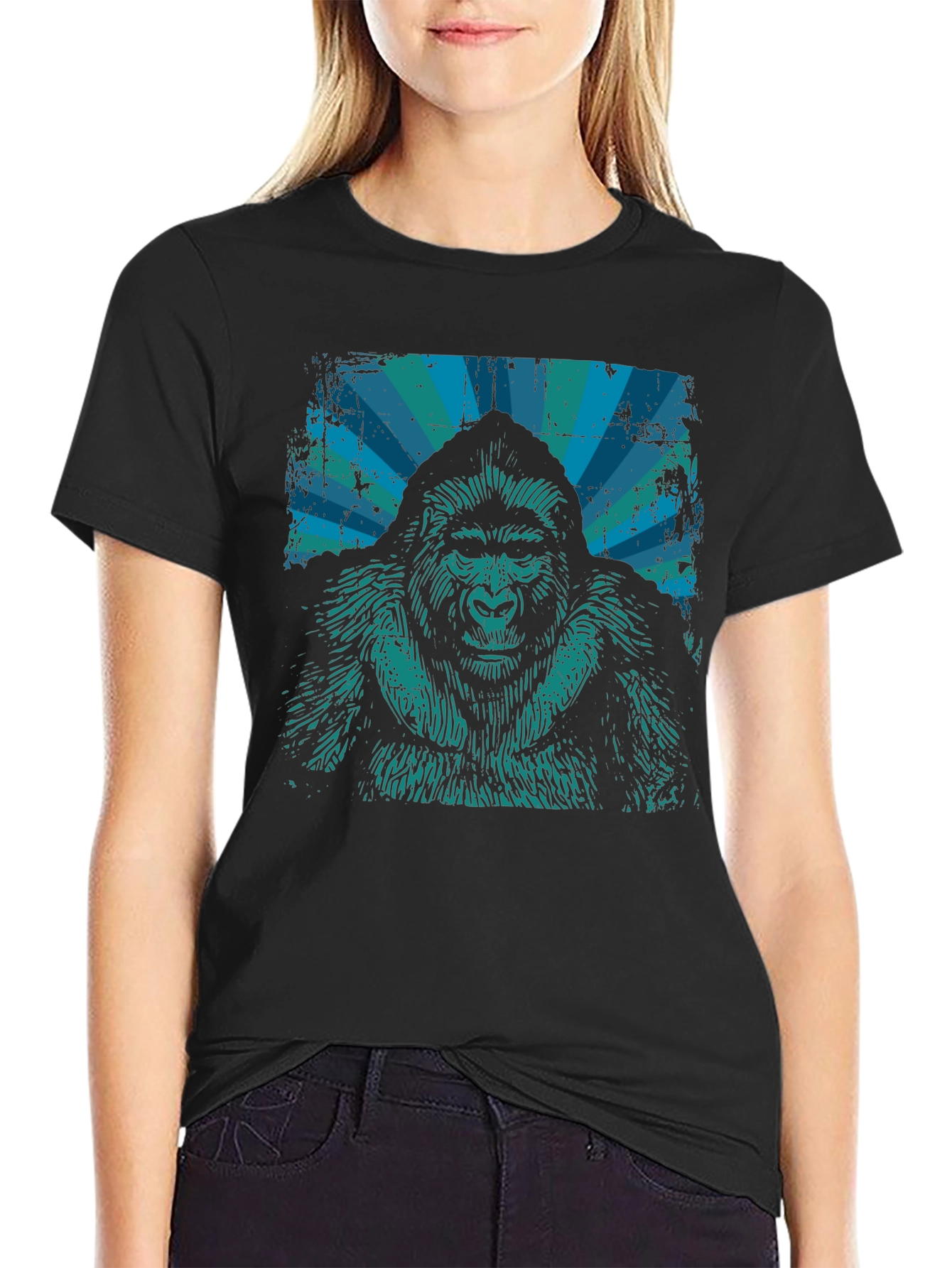 Gorilla Graphic T-Shirt - Distressed Retro Design