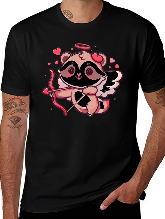 Cupid Raccoon Black T-Shirt