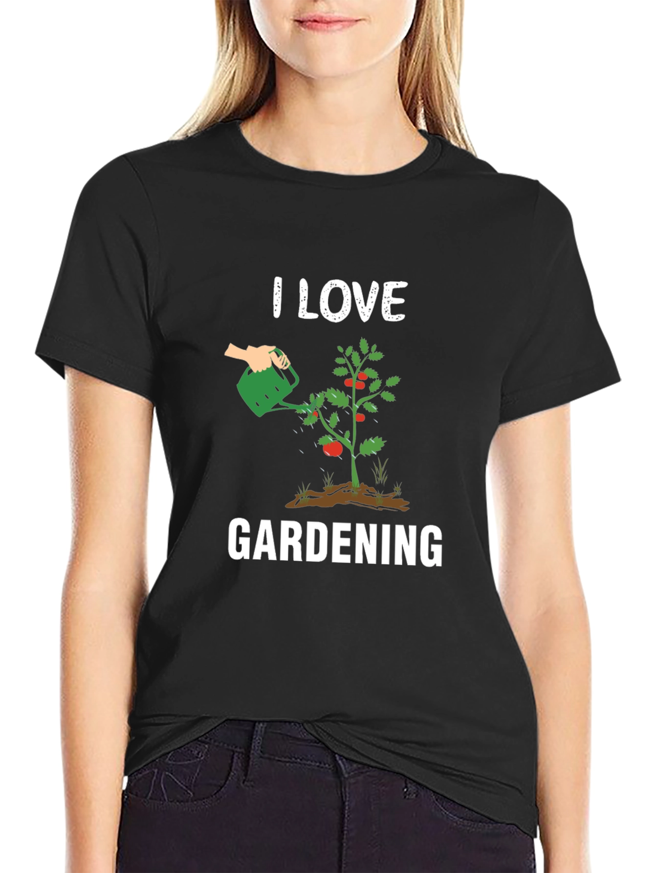 I Love Gardening T-Shirt - Black Graphic Tee
