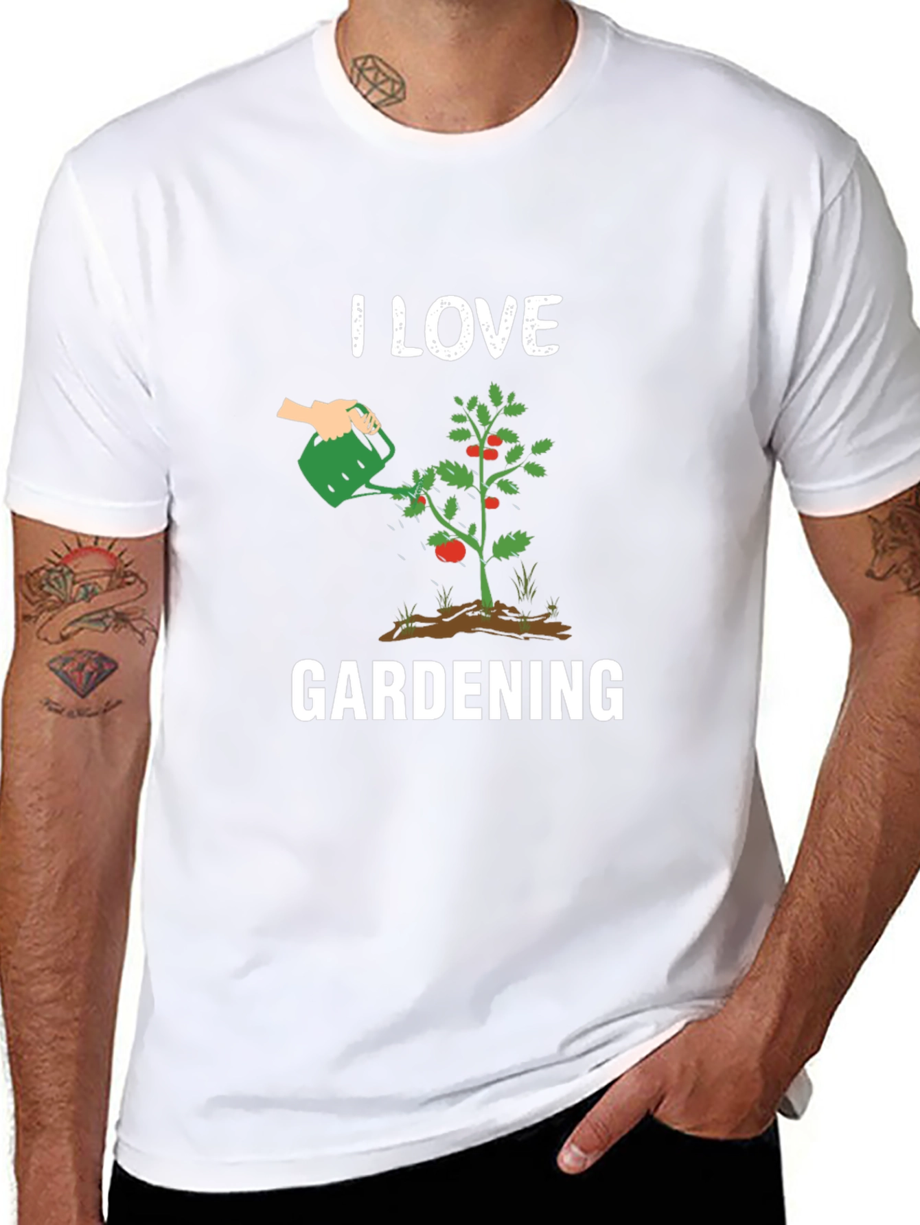 I Love Gardening T-Shirt - Black Graphic Tee