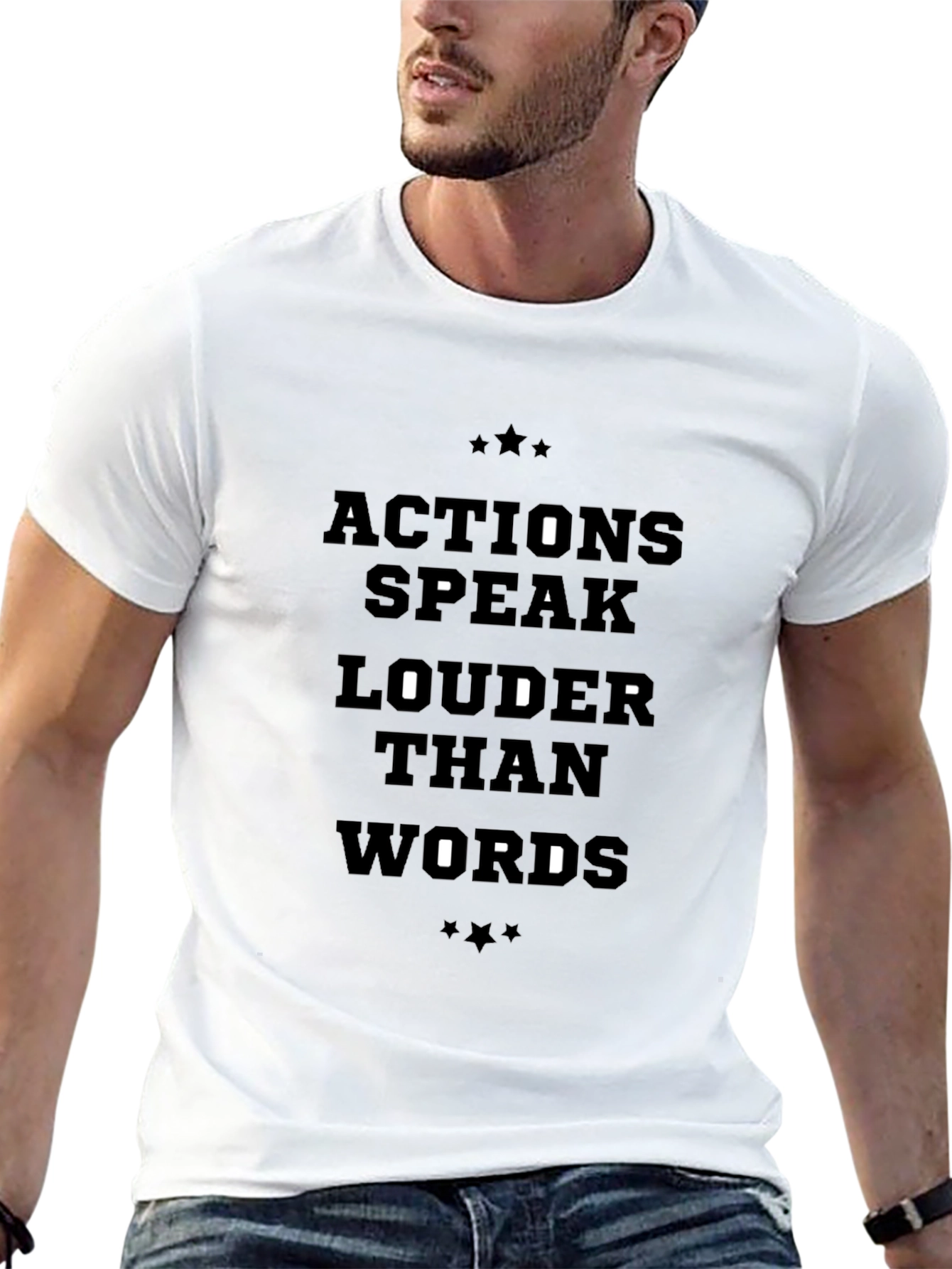 Actions Speak Louder Than Words Black T-Shirt