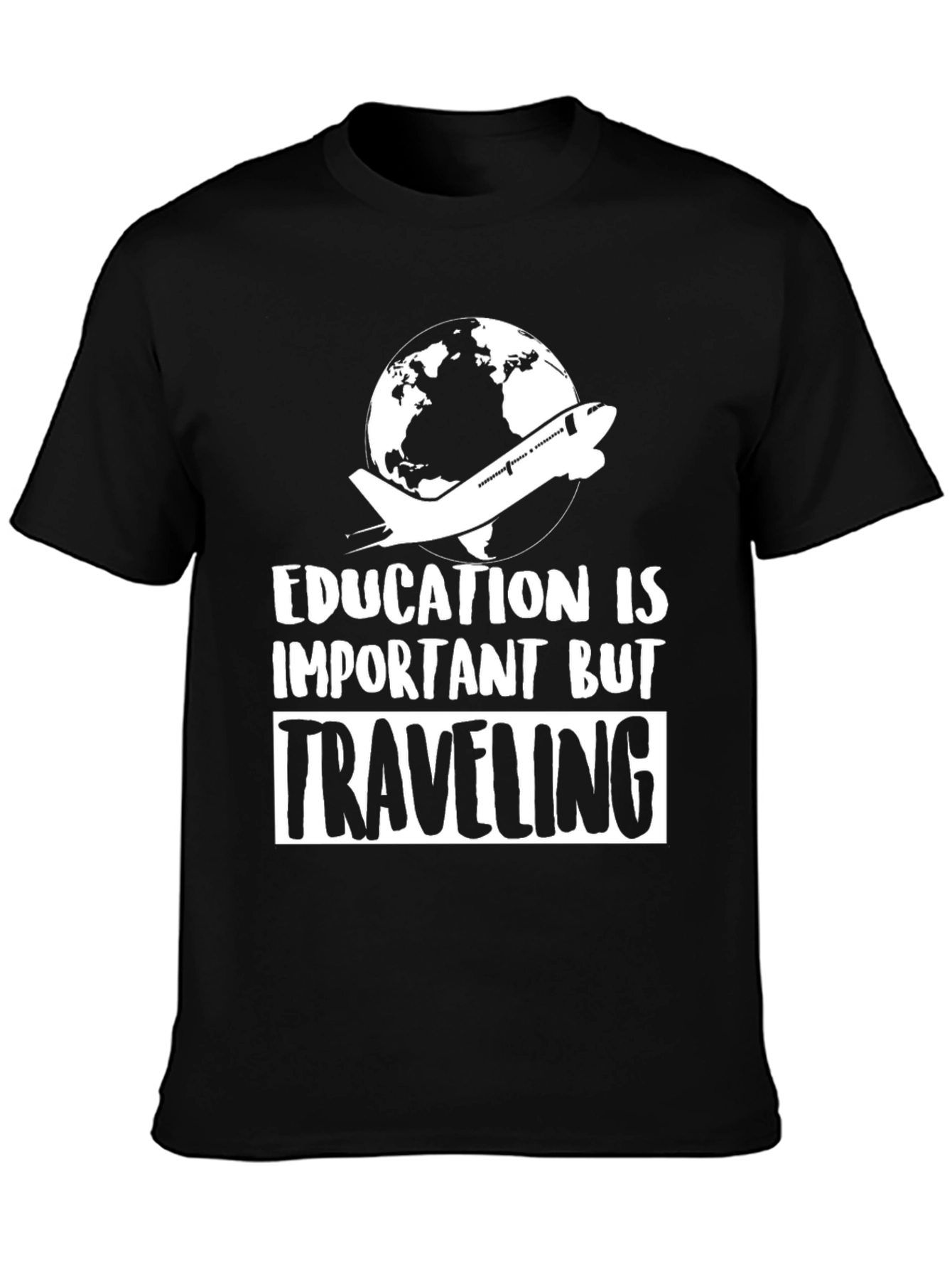 Education vs Traveling Graphic T-Shirt