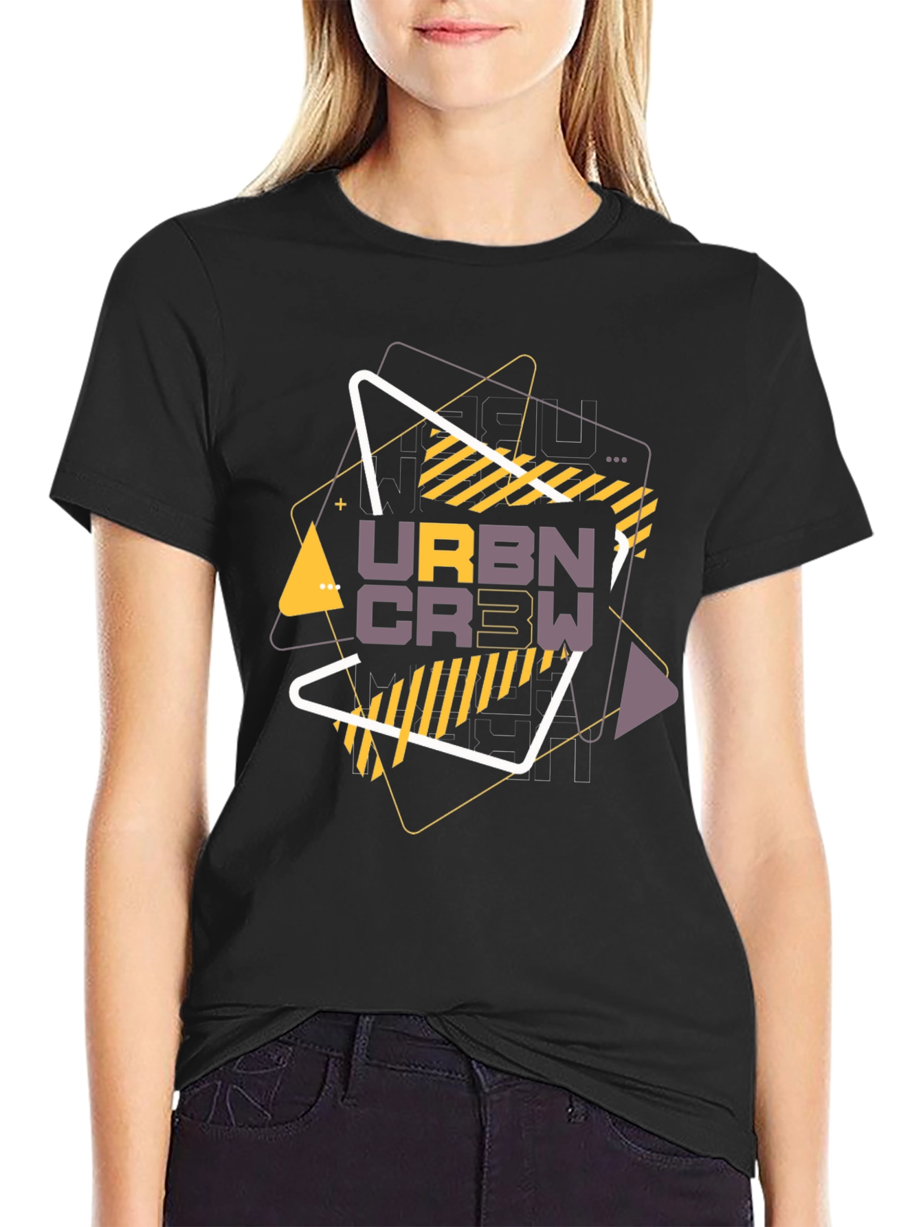 Urban Crew Graphic T-Shirt - Black
