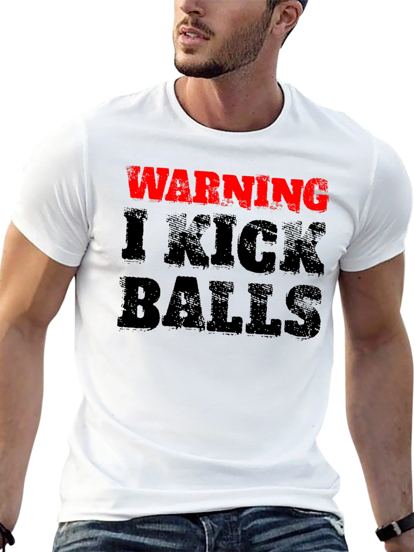 Warning I Kick Balls Graphic Tee