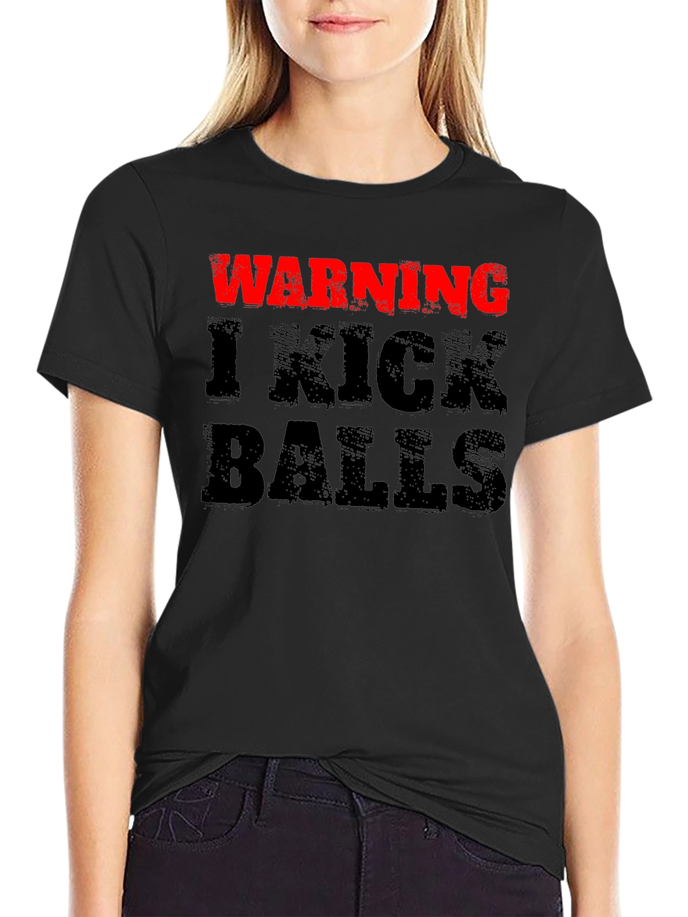 Warning I Kick Balls Graphic Tee