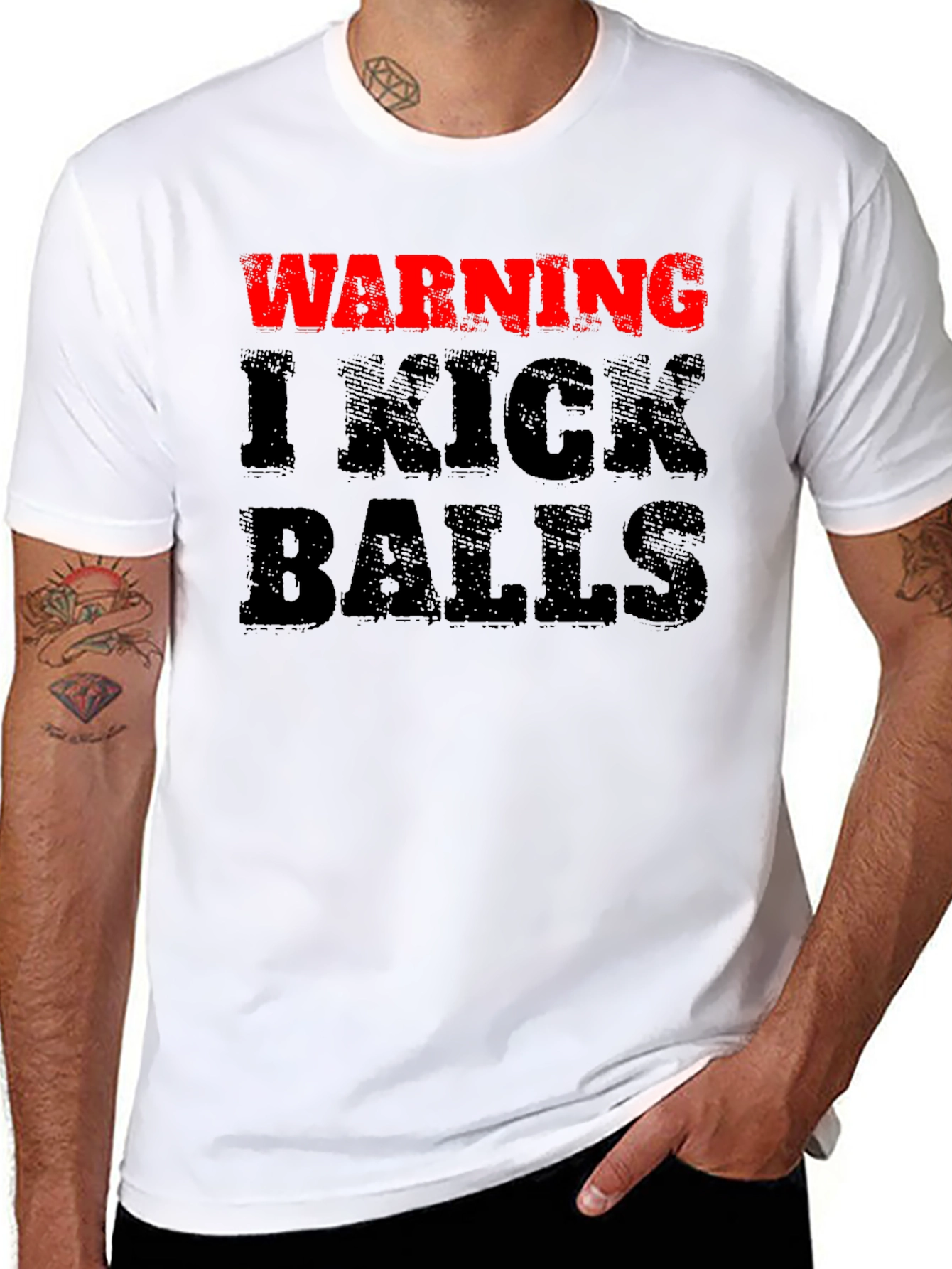 Warning I Kick Balls Graphic Tee
