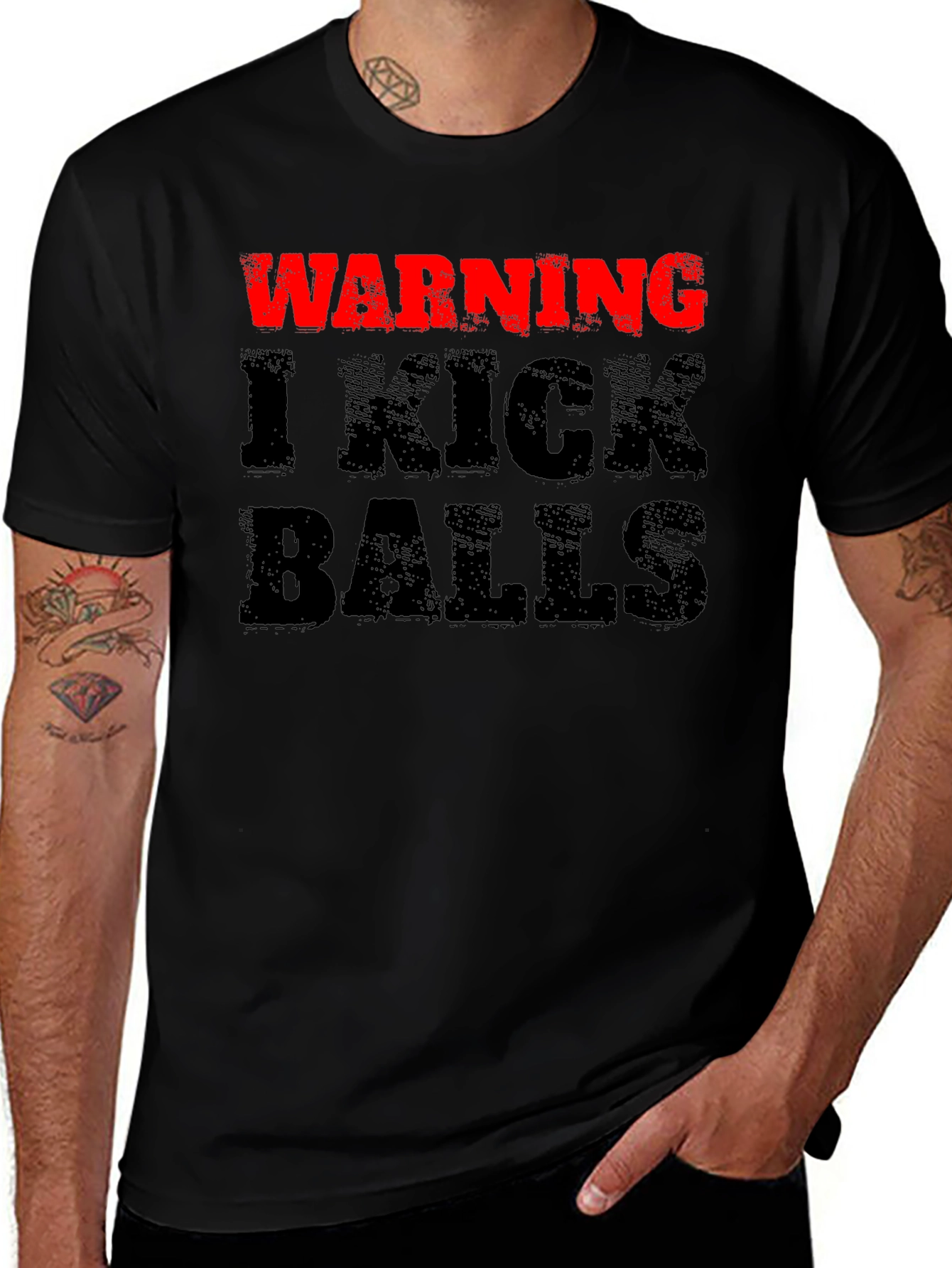 Warning I Kick Balls Graphic Tee