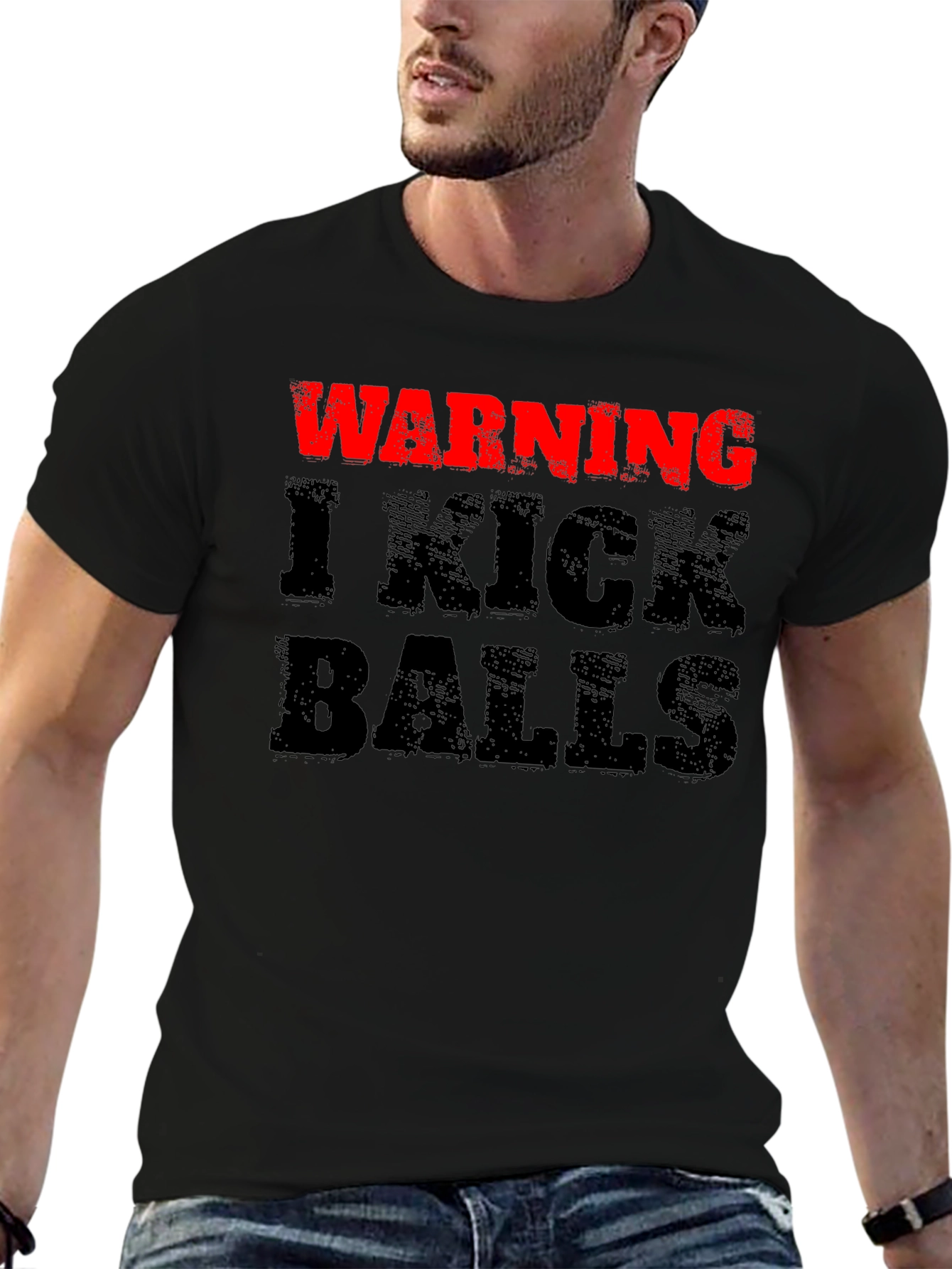 Warning I Kick Balls Graphic Tee