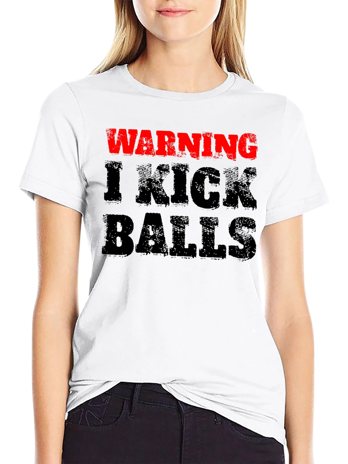 Warning I Kick Balls Graphic Tee