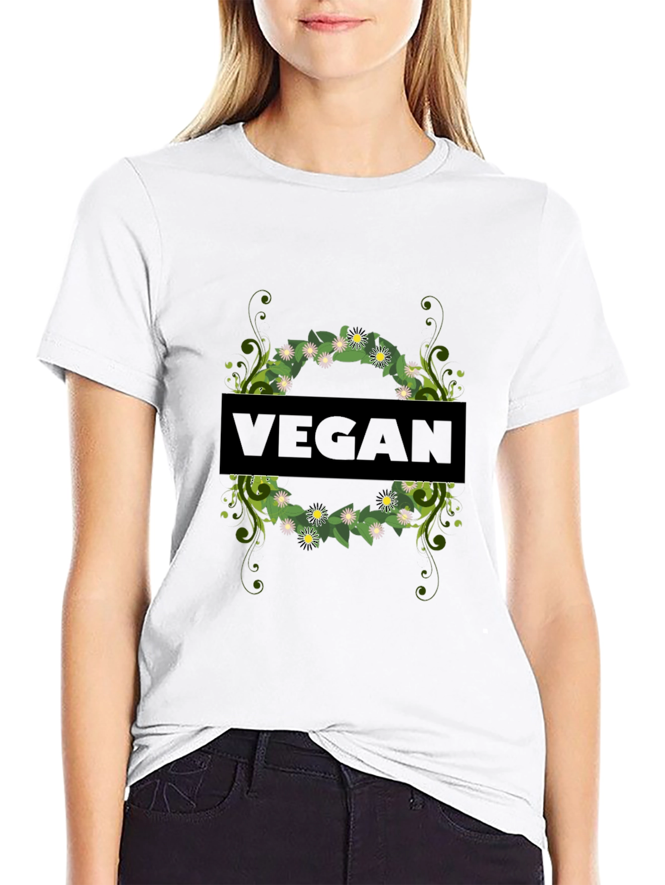 Vegan Floral T-Shirt - Stylish & Comfortable