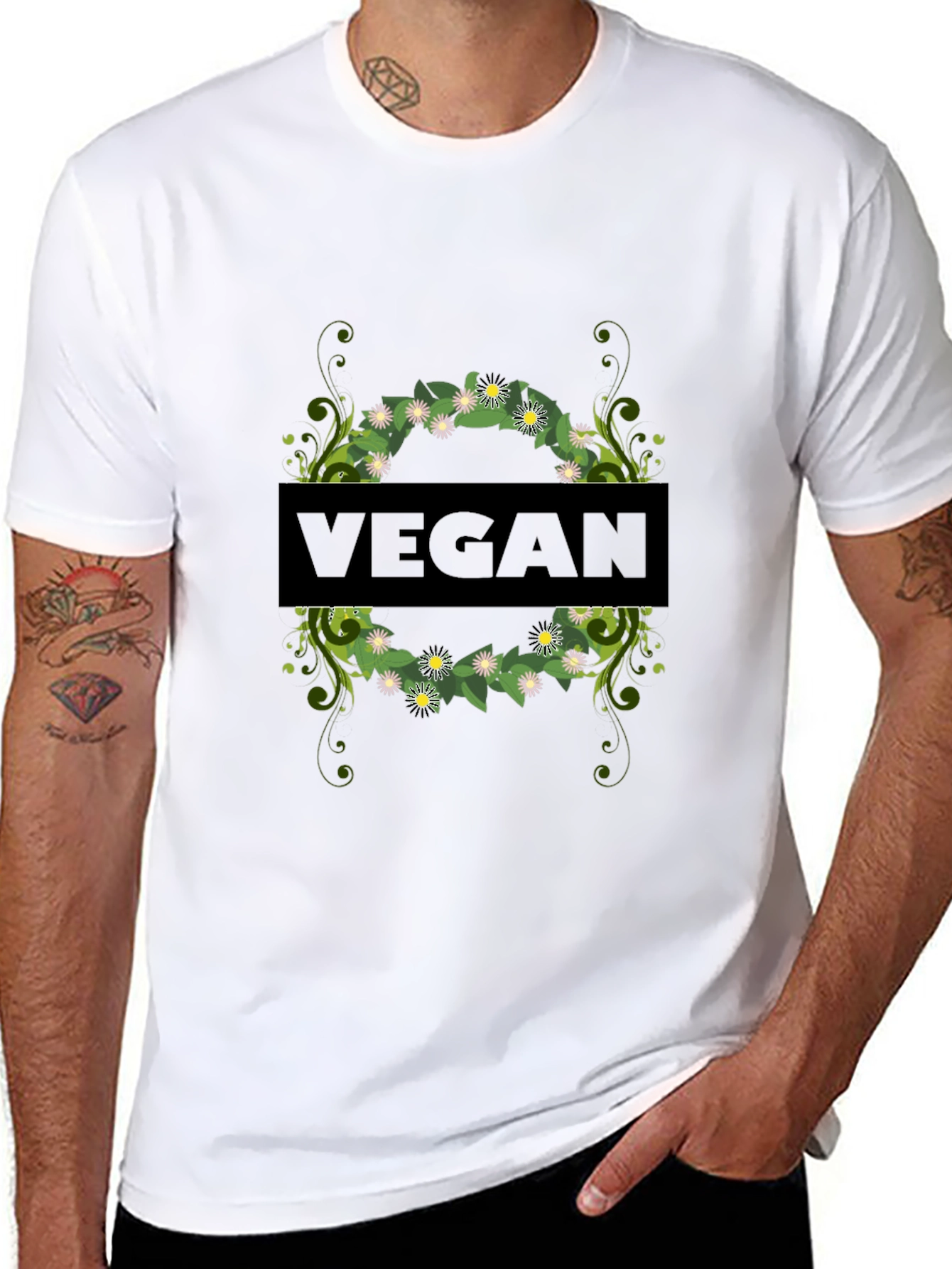 Vegan Floral T-Shirt - Stylish & Comfortable