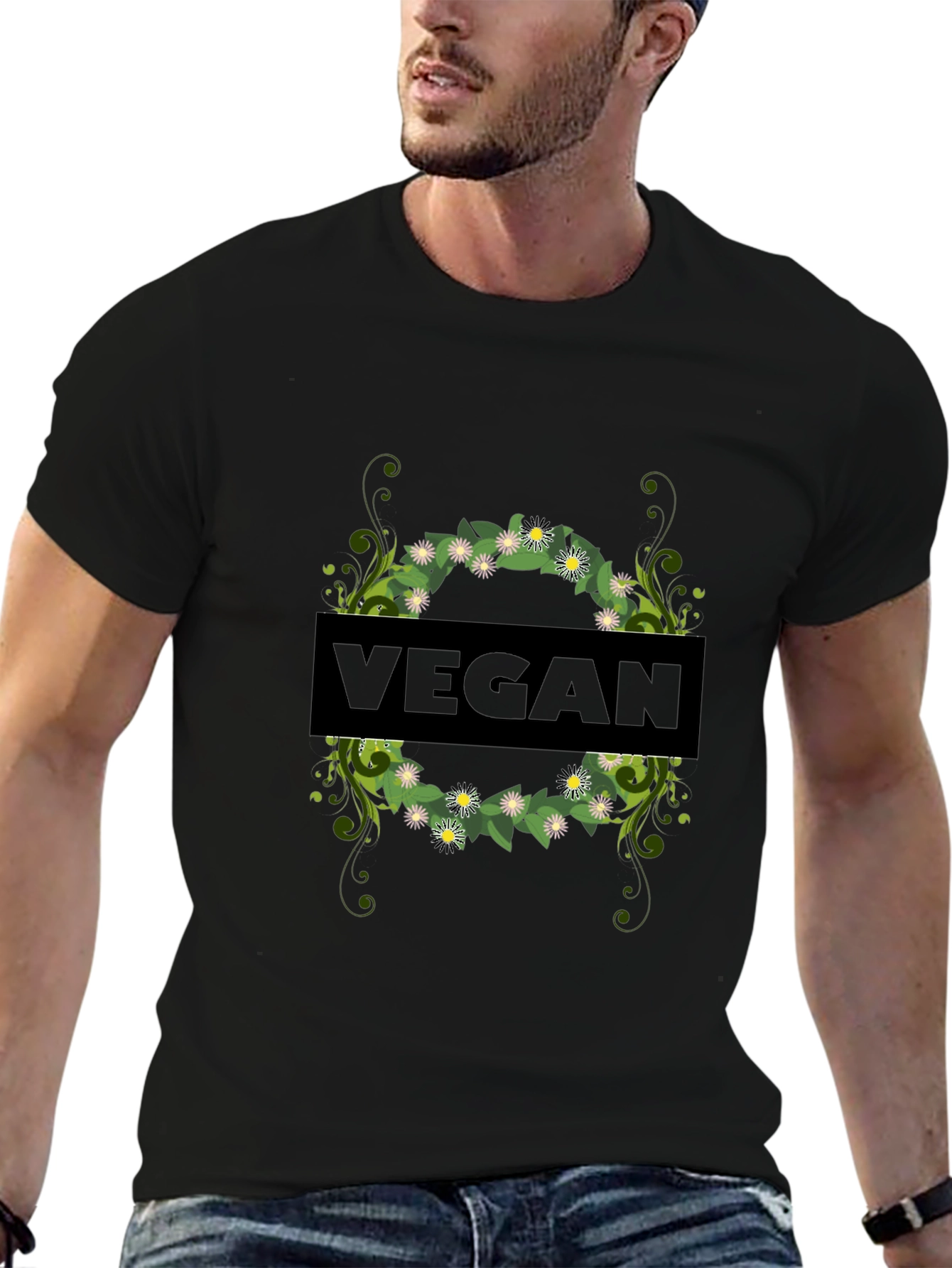 Vegan Floral T-Shirt - Stylish & Comfortable
