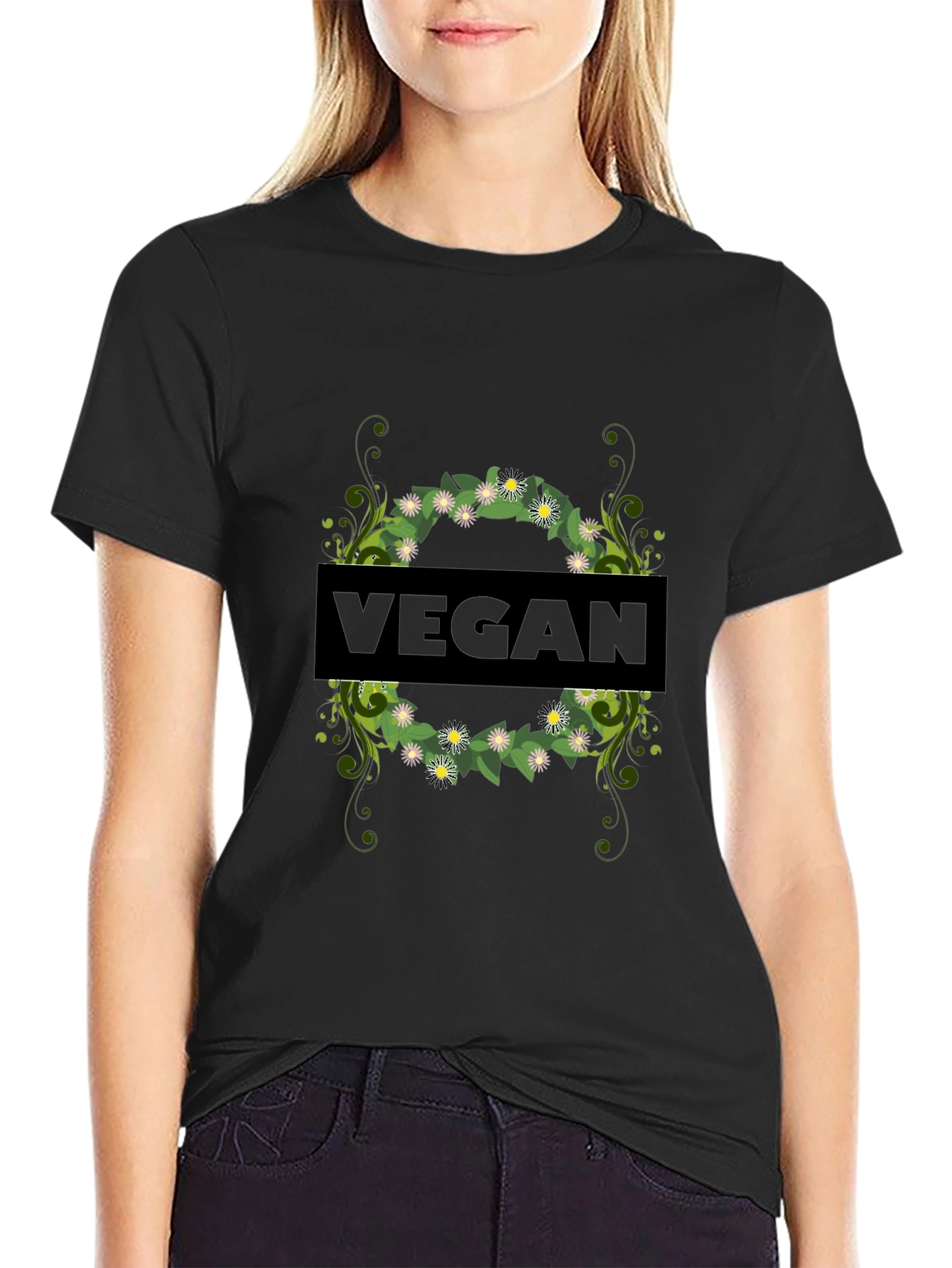 Vegan Floral T-Shirt - Stylish & Comfortable