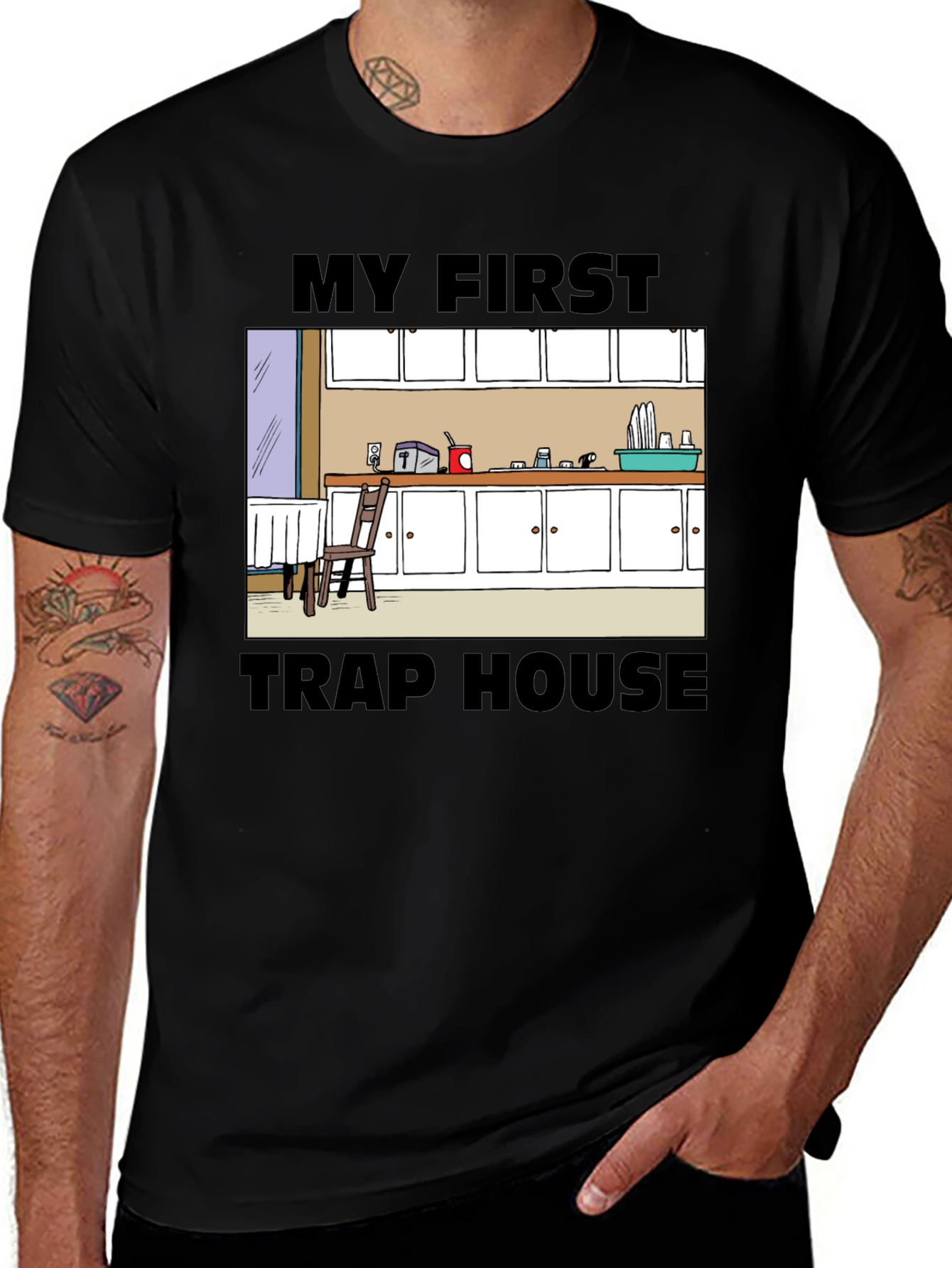 My First Trap House T-Shirt - Cartoon Kitchen Design