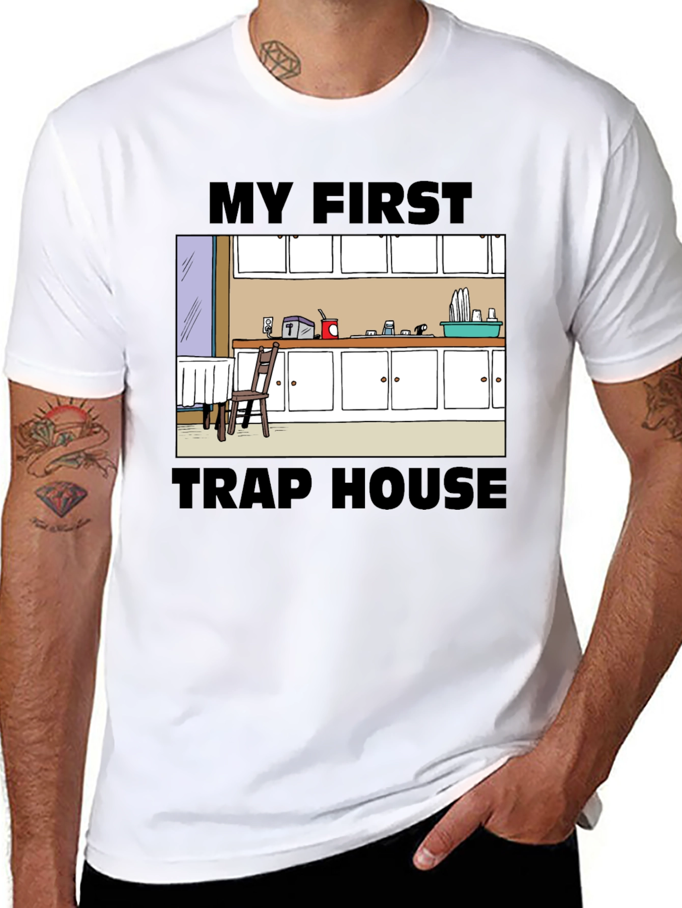 My First Trap House T-Shirt - Cartoon Kitchen Design