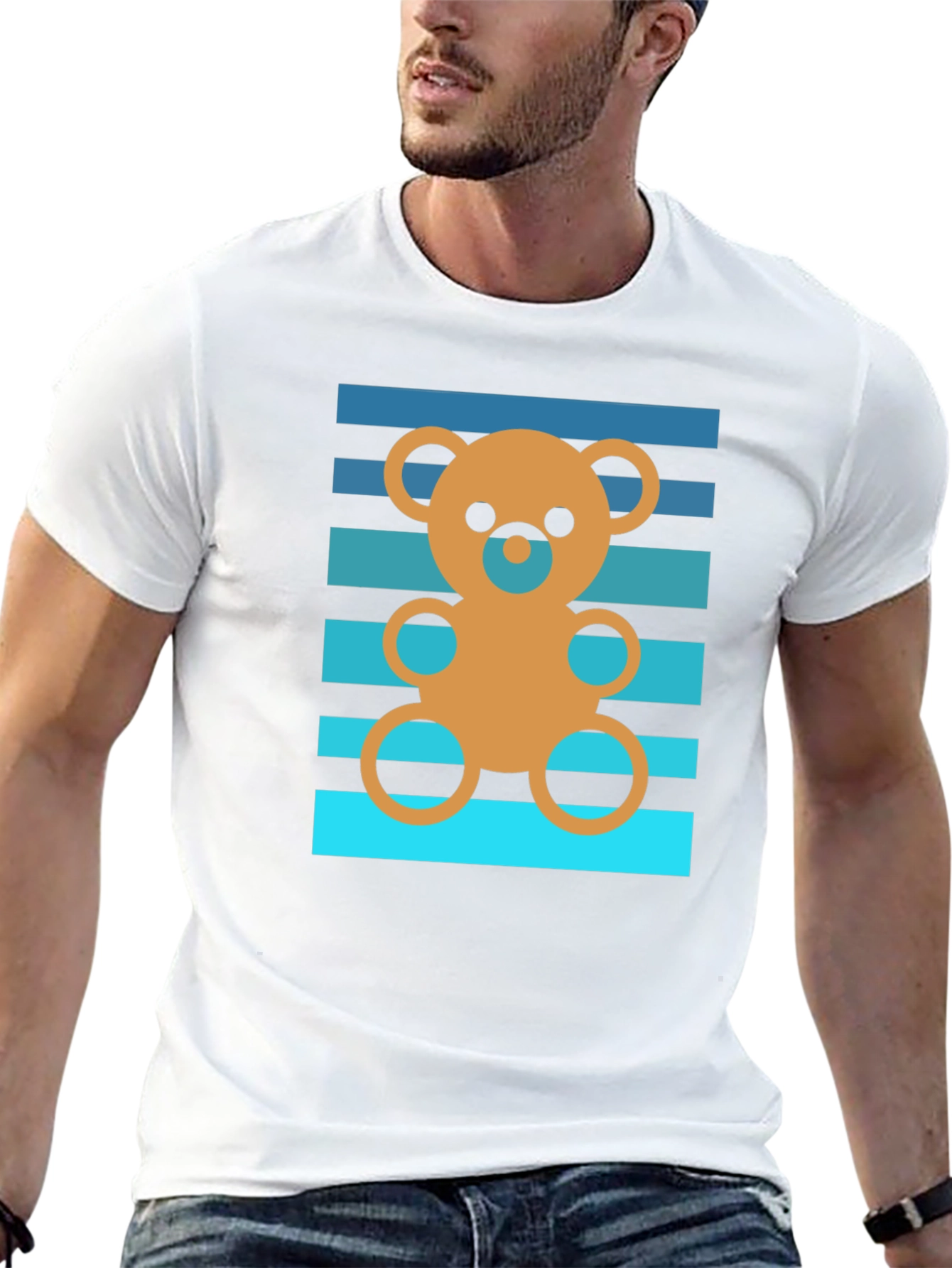 Retro Teddy Bear Graphic Tee - Soft Cotton Blend
