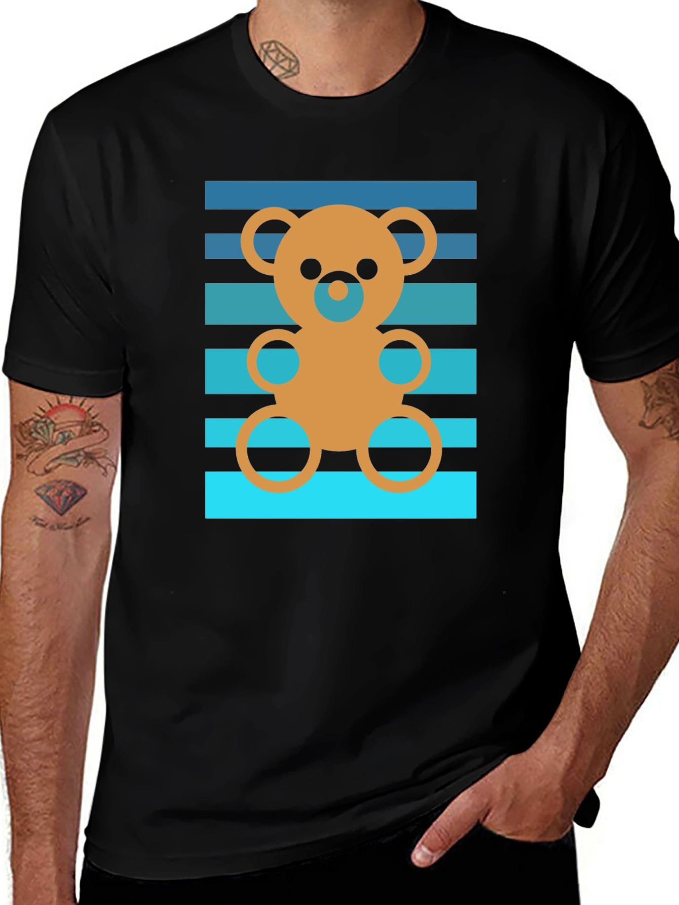 Retro Teddy Bear Graphic Tee - Soft Cotton Blend