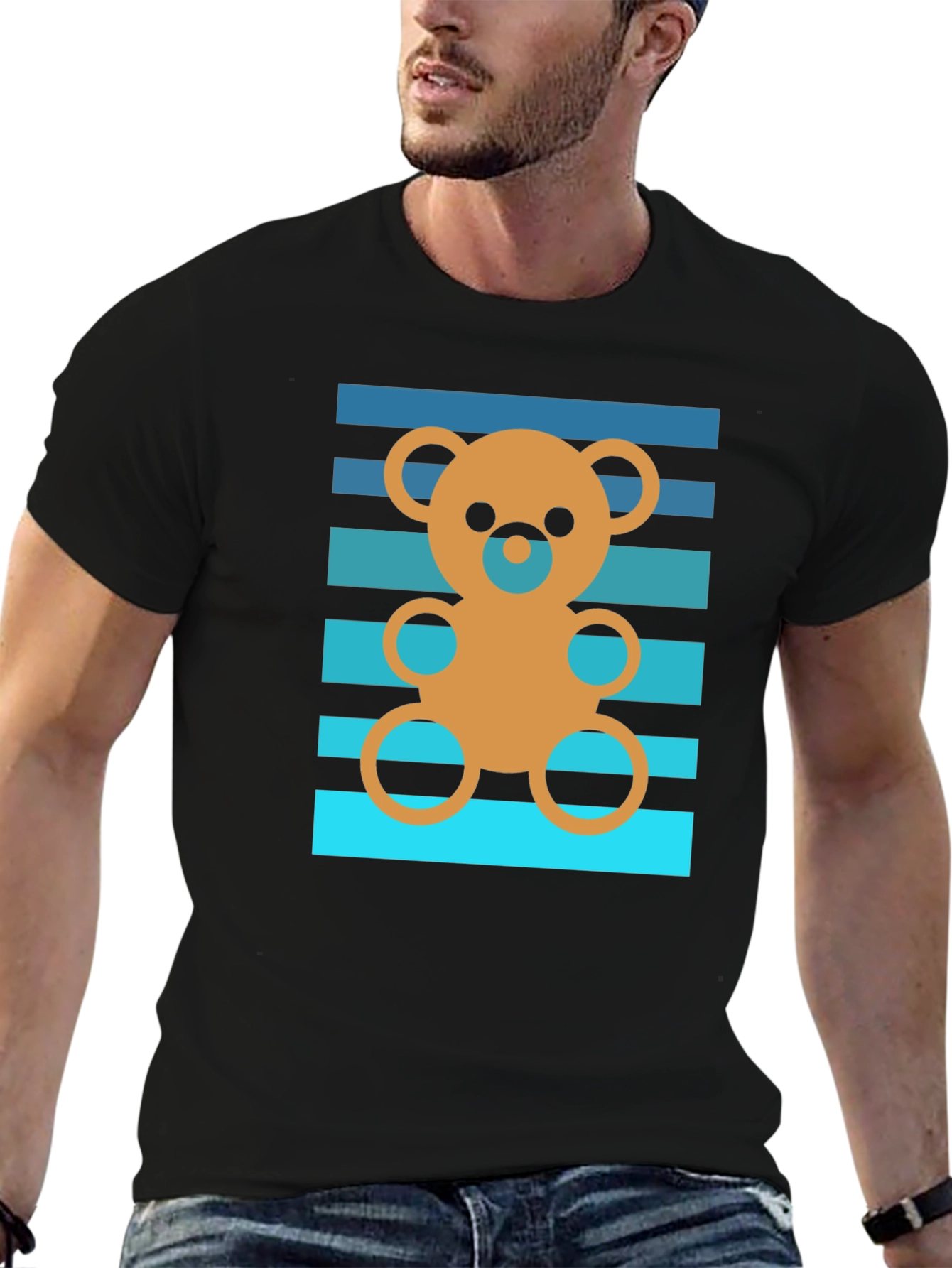 Retro Teddy Bear Graphic Tee - Soft Cotton Blend