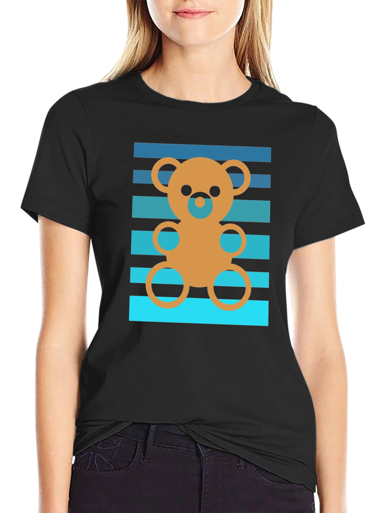Retro Teddy Bear Graphic Tee - Soft Cotton Blend