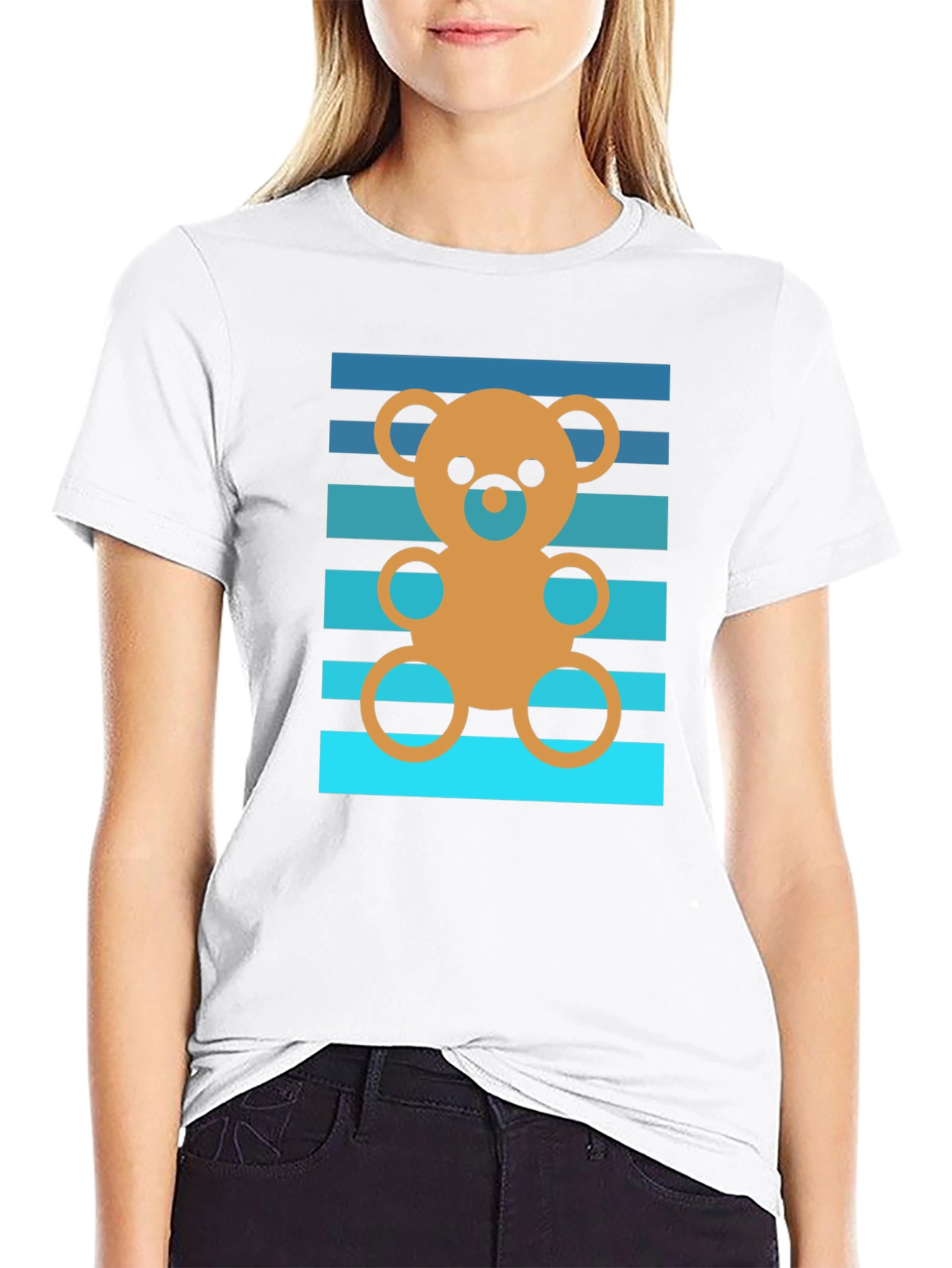 Retro Teddy Bear Graphic Tee - Soft Cotton Blend