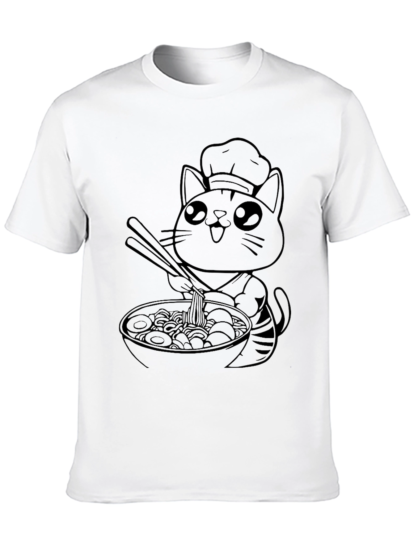Ramen Cat Chef T-Shirt - Cute Anime Design