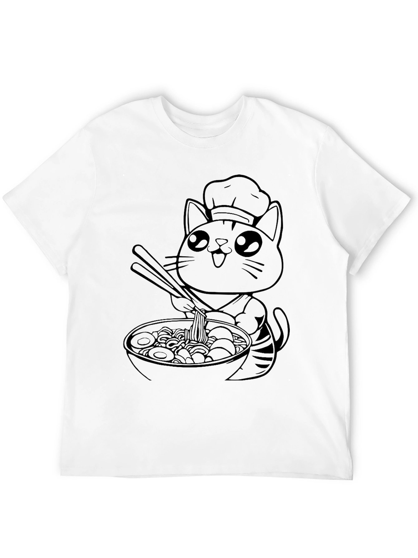 Ramen Cat Chef T-Shirt - Cute Anime Design