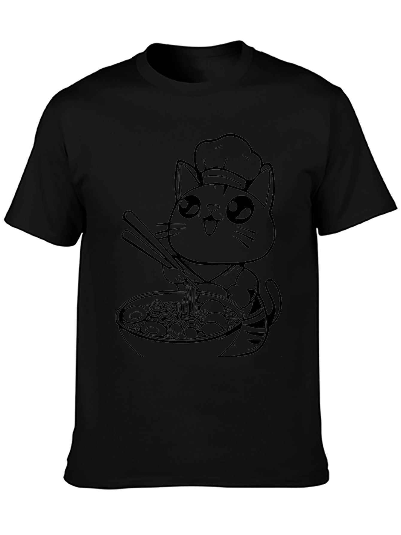 Ramen Cat Chef T-Shirt - Cute Anime Design