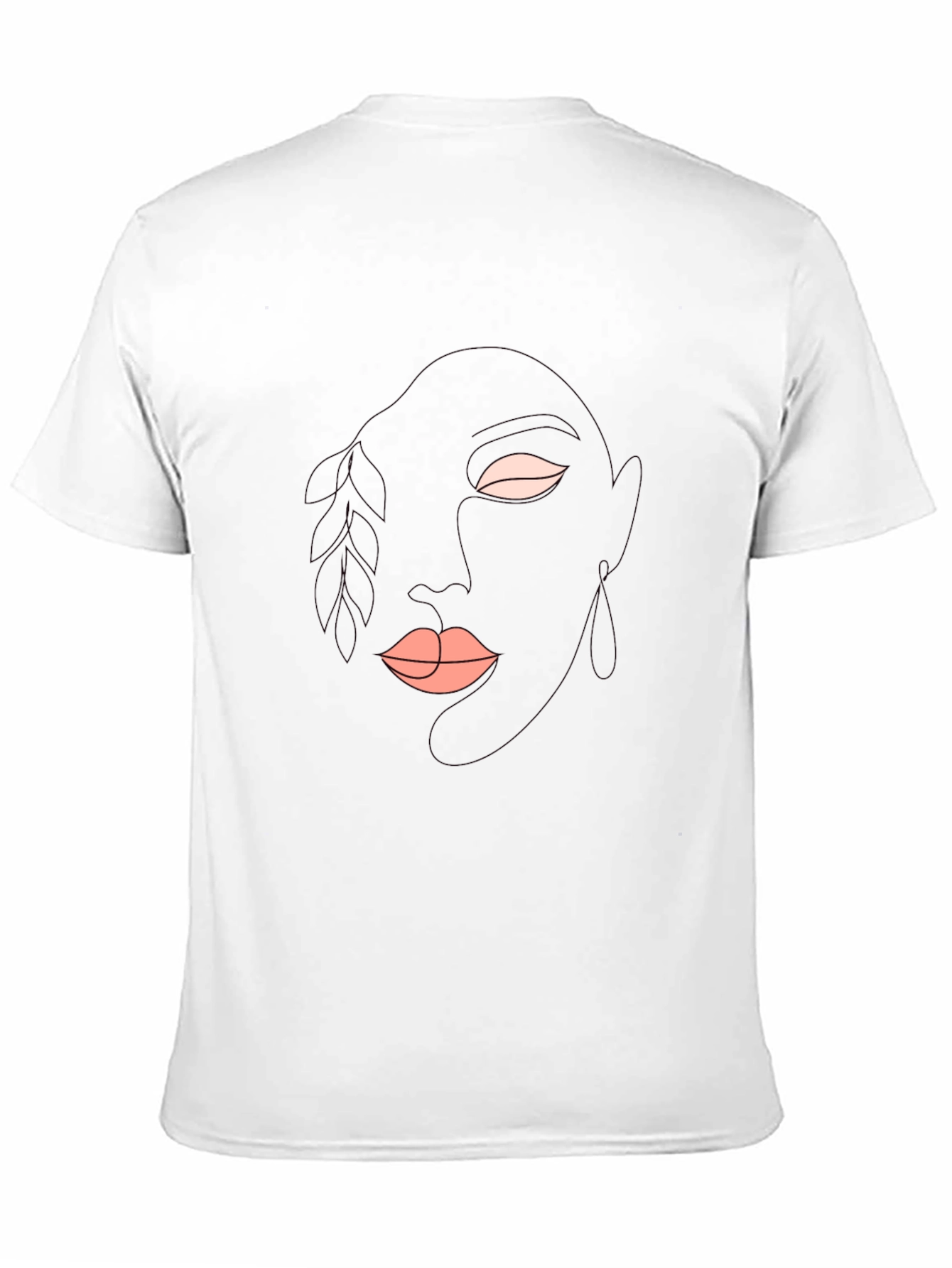 Abstract Face Line Art Black T-Shirt