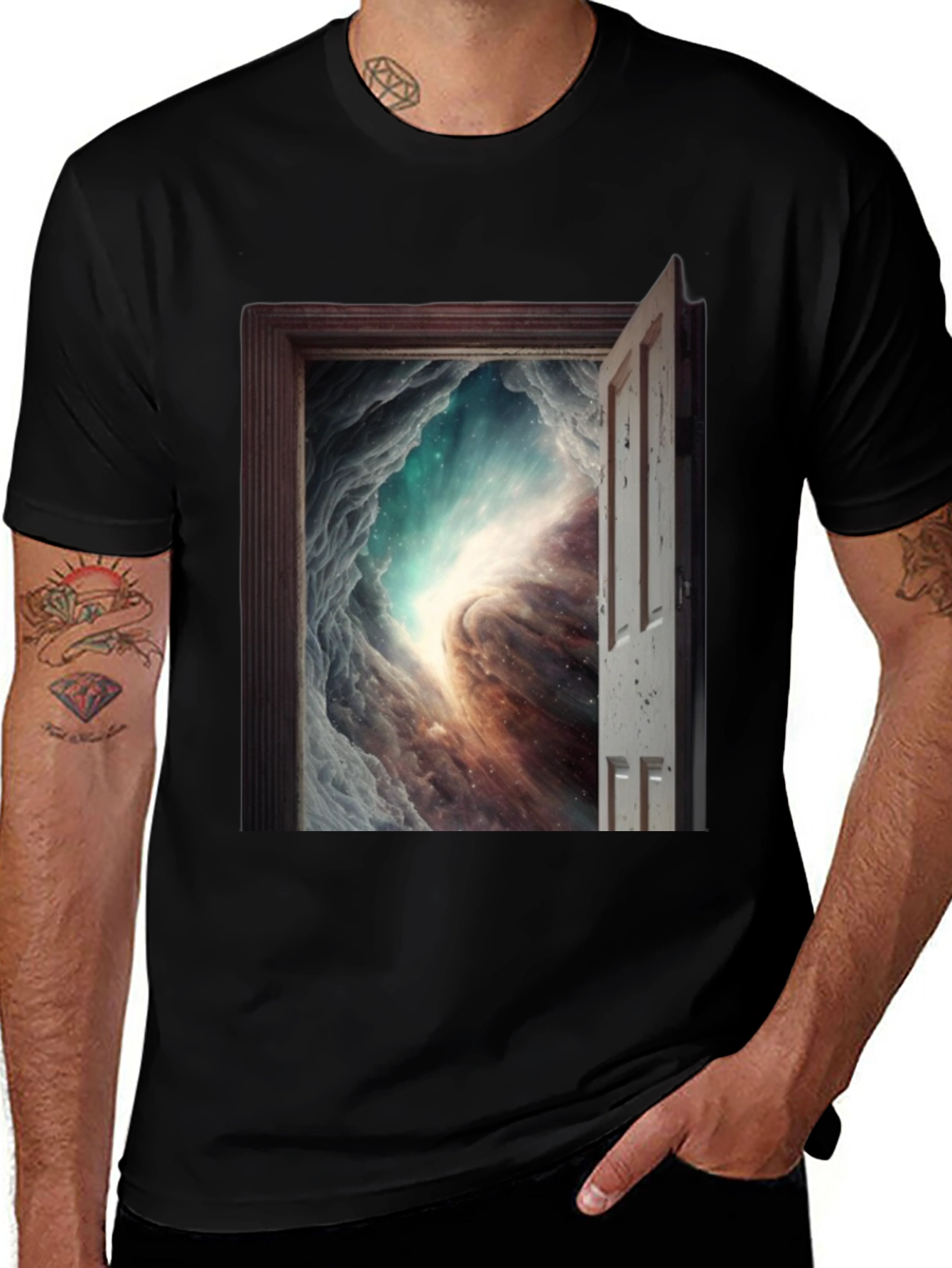 Cosmic Doorway T-Shirt - Black Graphic Tee