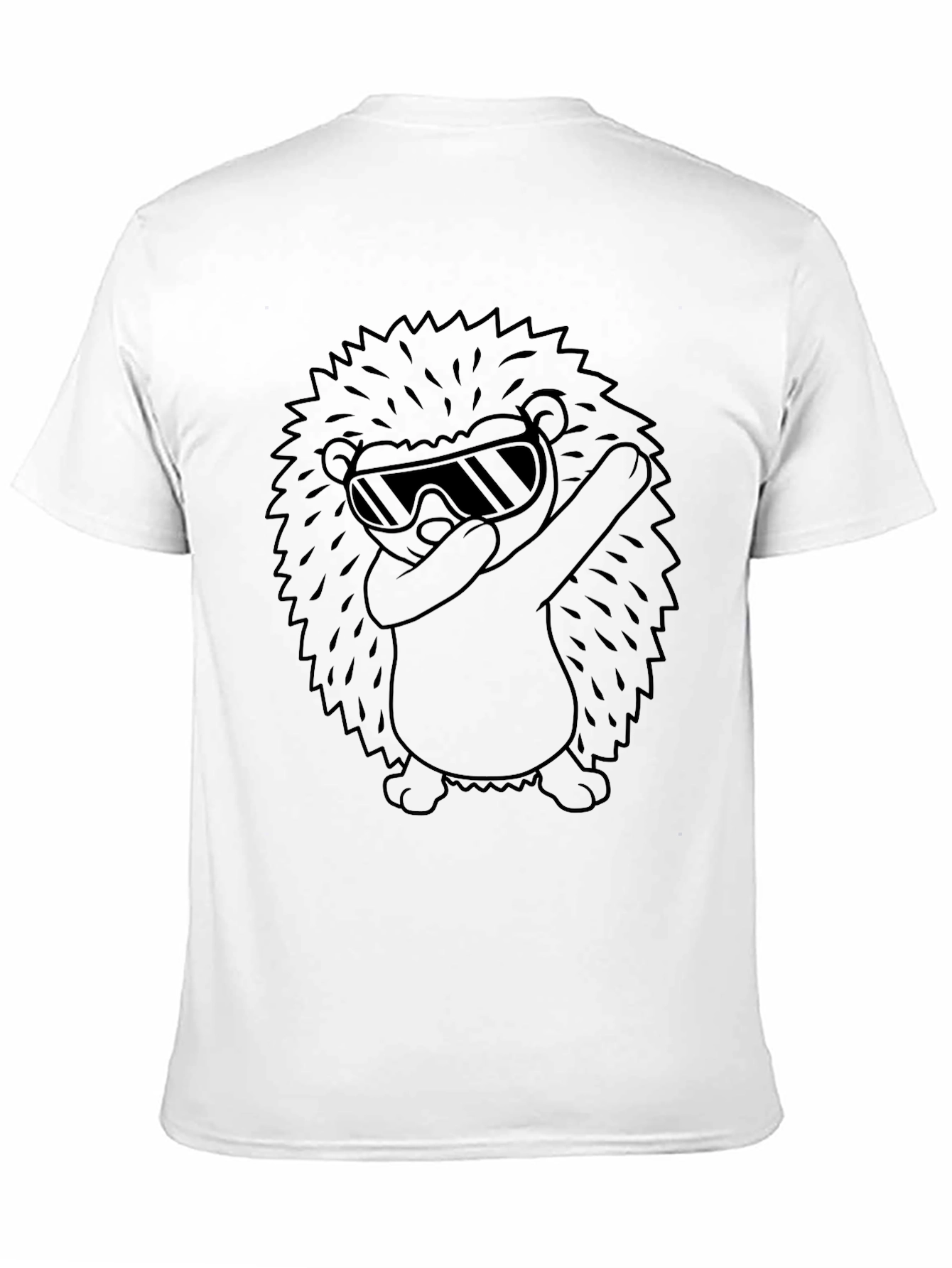 Cool Hedgehog Dabbing Graphic Tee - Black Cotton T-Shirt
