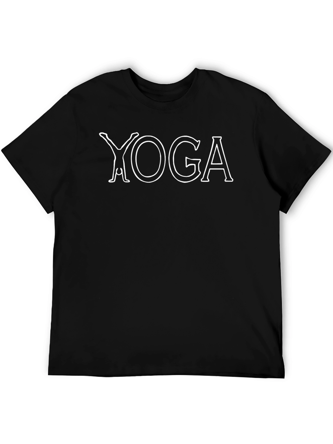 Yoga Graphic Tee - Relaxed Fit Black Cotton