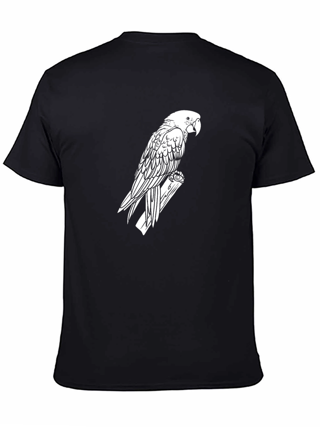 Parrot Graphic Tee - Black Cotton T-Shirt