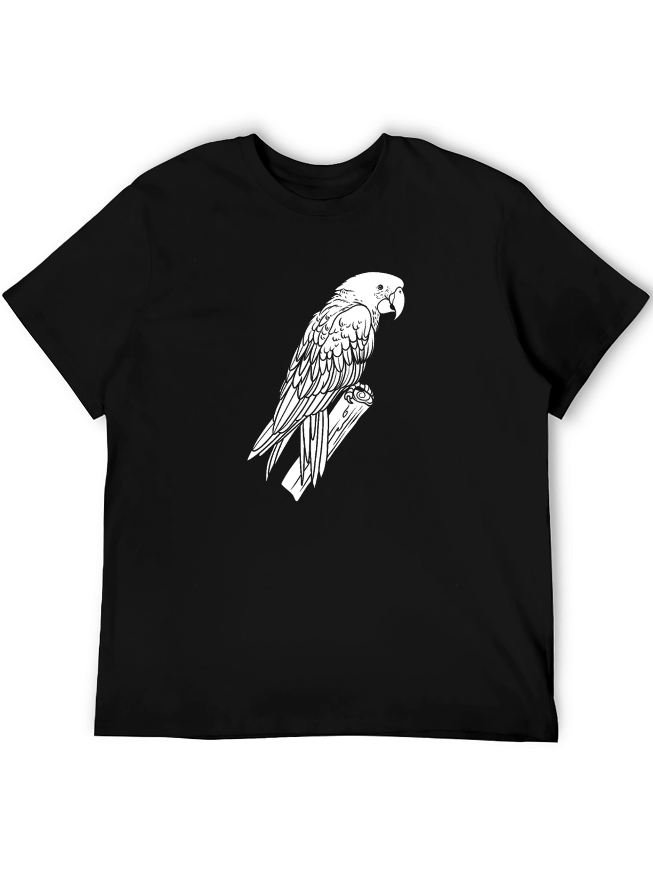 Parrot Graphic Tee - Black Cotton T-Shirt