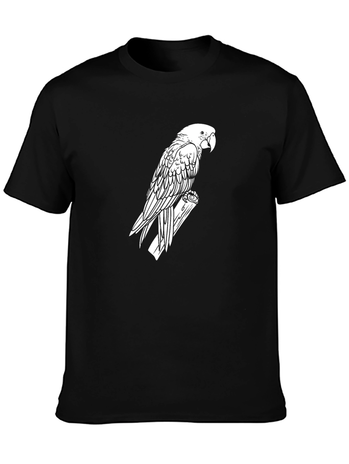 Parrot Graphic Tee - Black Cotton T-Shirt