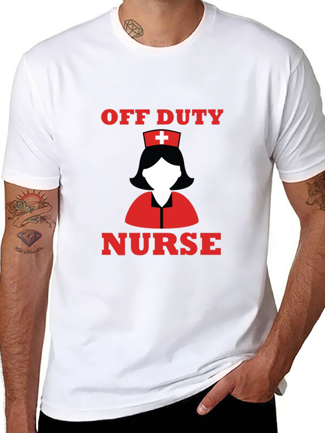 Off Duty Nurse T-Shirt - Black Cotton Tee