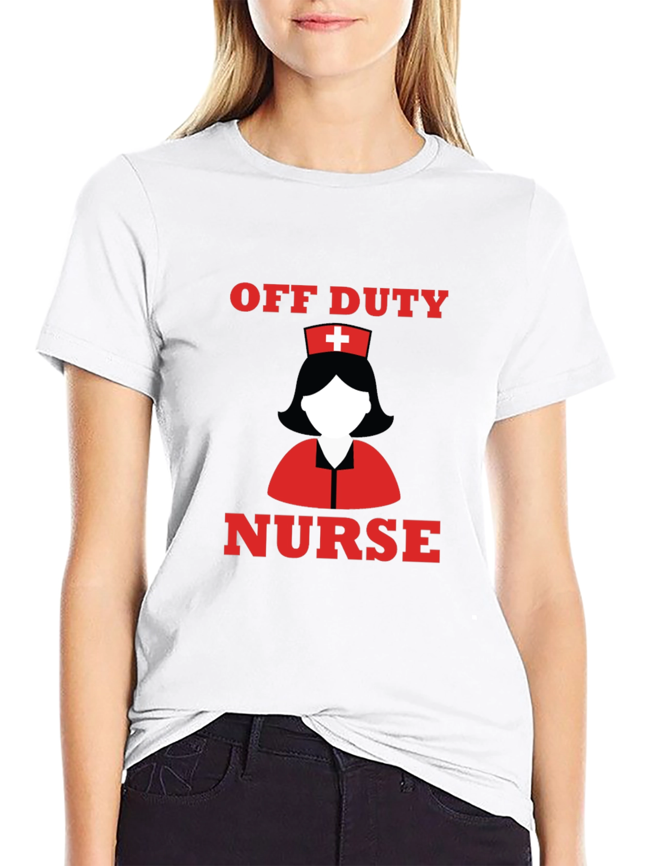 Off Duty Nurse T-Shirt - Black Cotton Tee