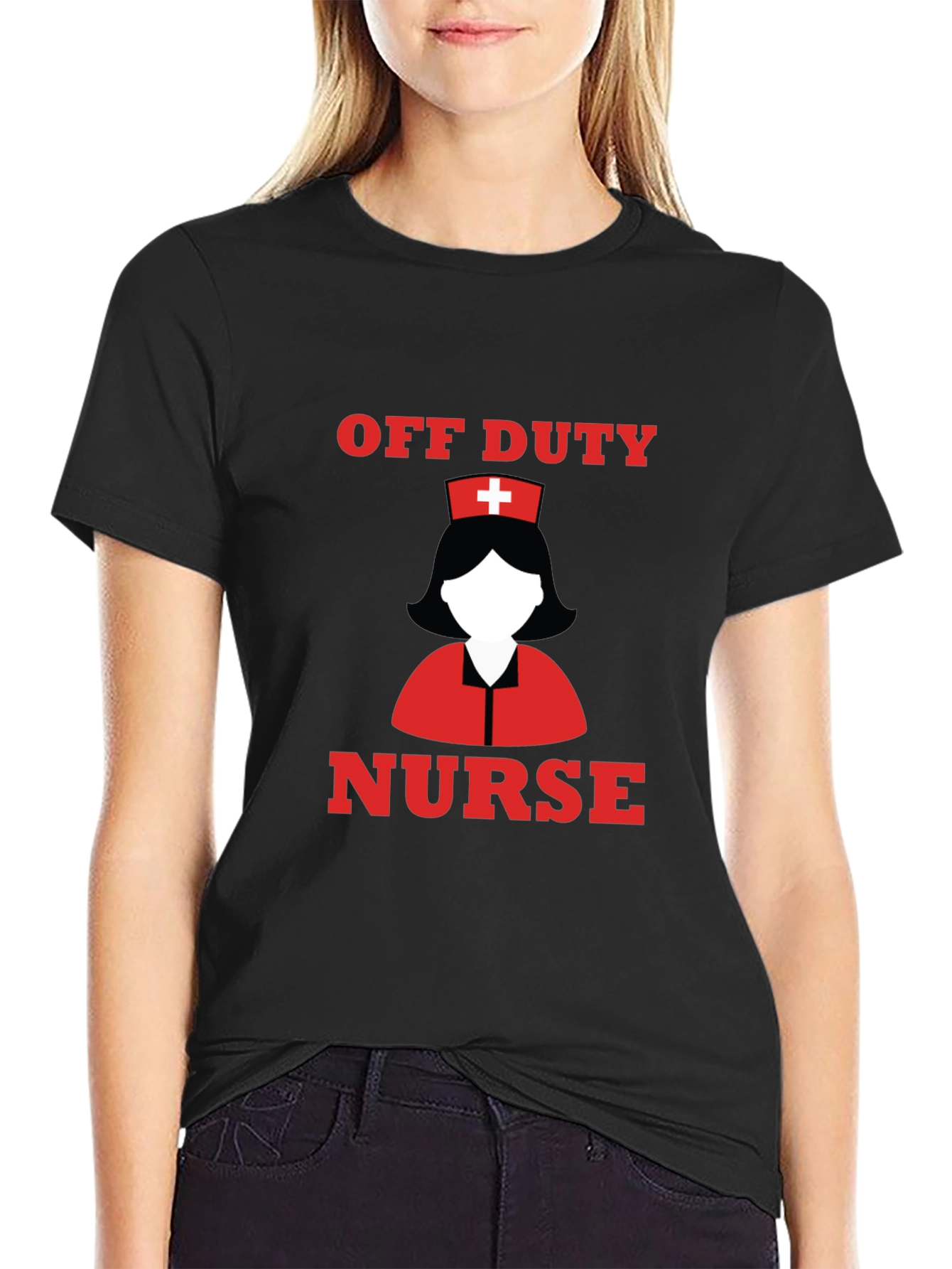 Off Duty Nurse T-Shirt - Black Cotton Tee