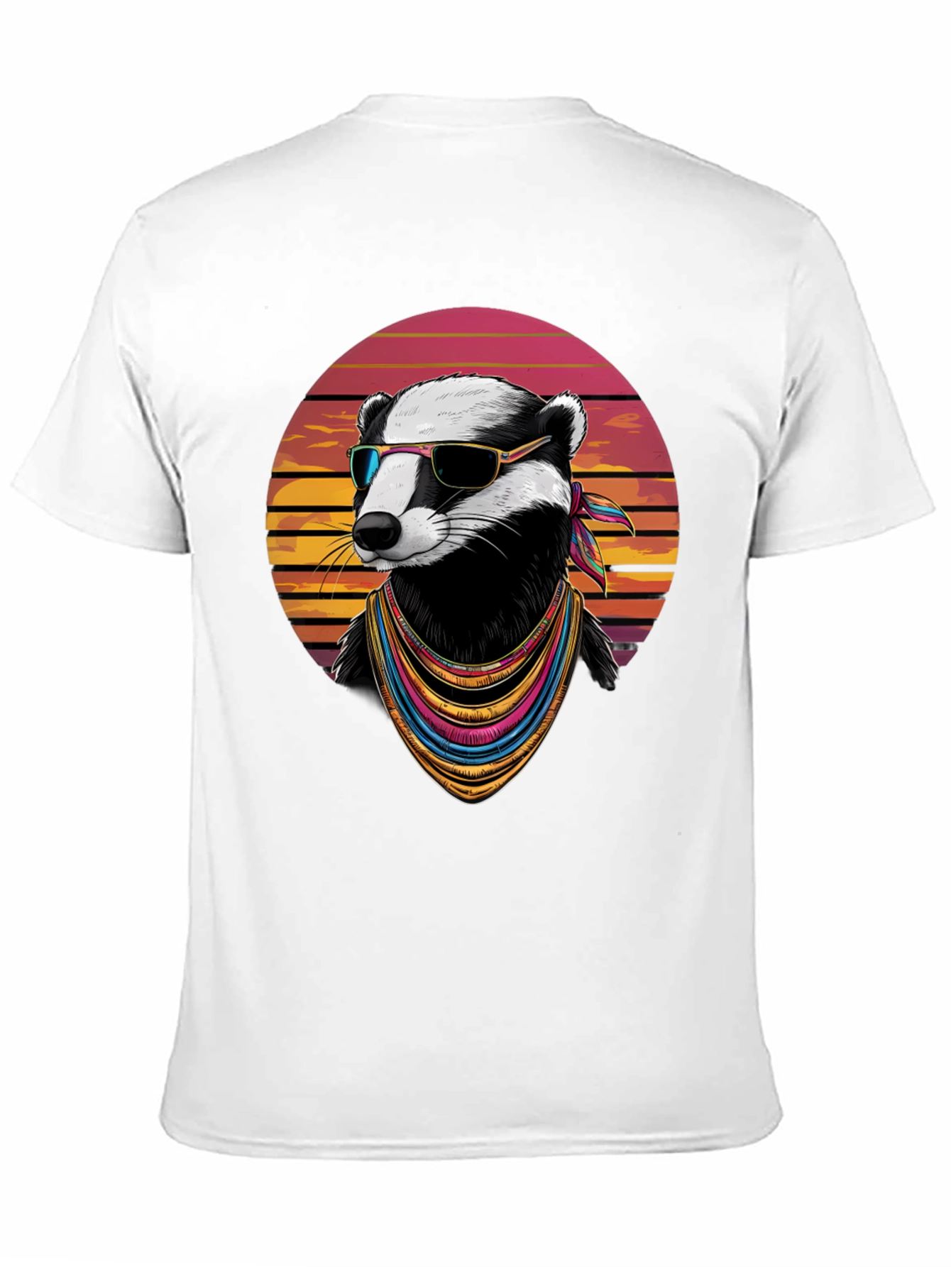 Cool Badger Graphic Tee - Retro Animal Shirt