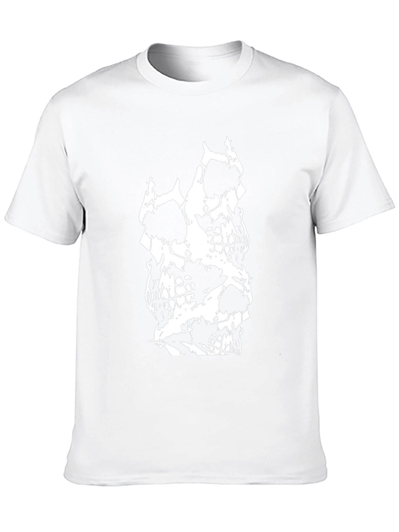 Skull Stack Graphic Tee - Black Cotton T-Shirt