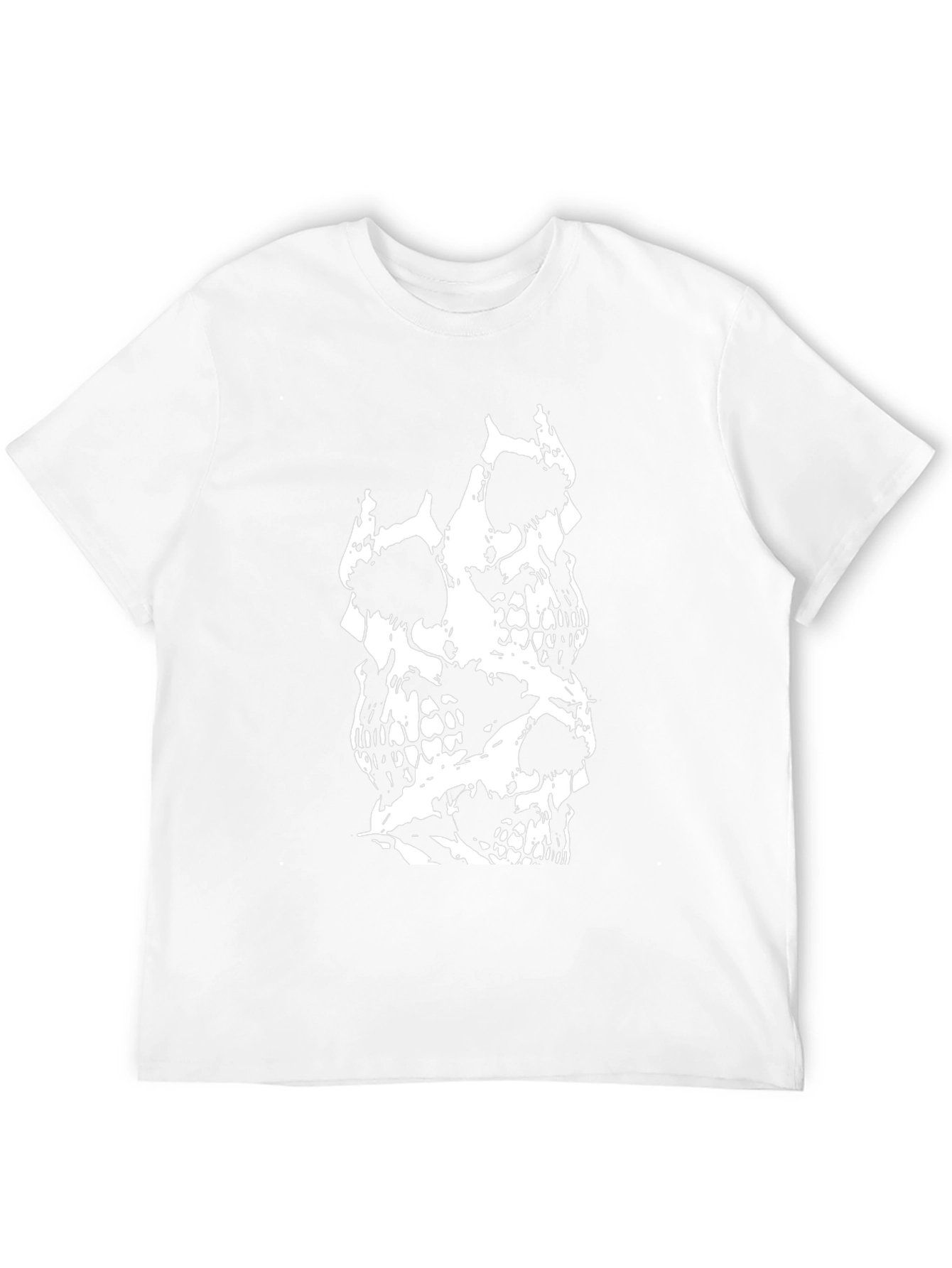 Skull Stack Graphic Tee - Black Cotton T-Shirt