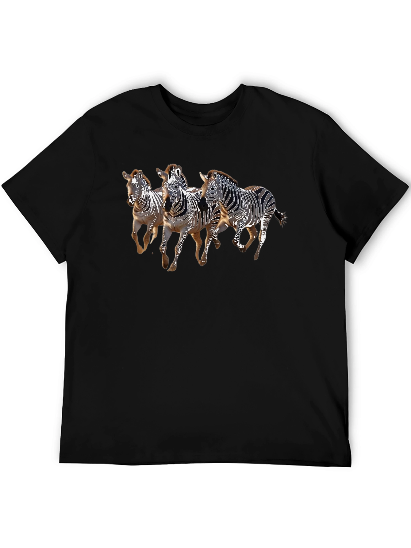 Zebra Print Graphic Tee - Black