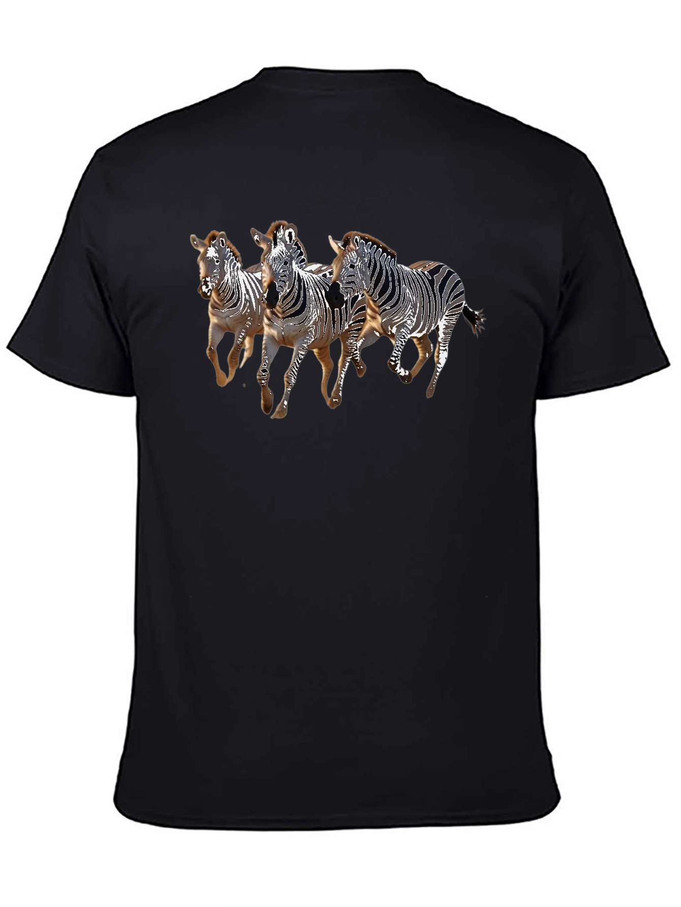 Zebra Print Graphic Tee - Black