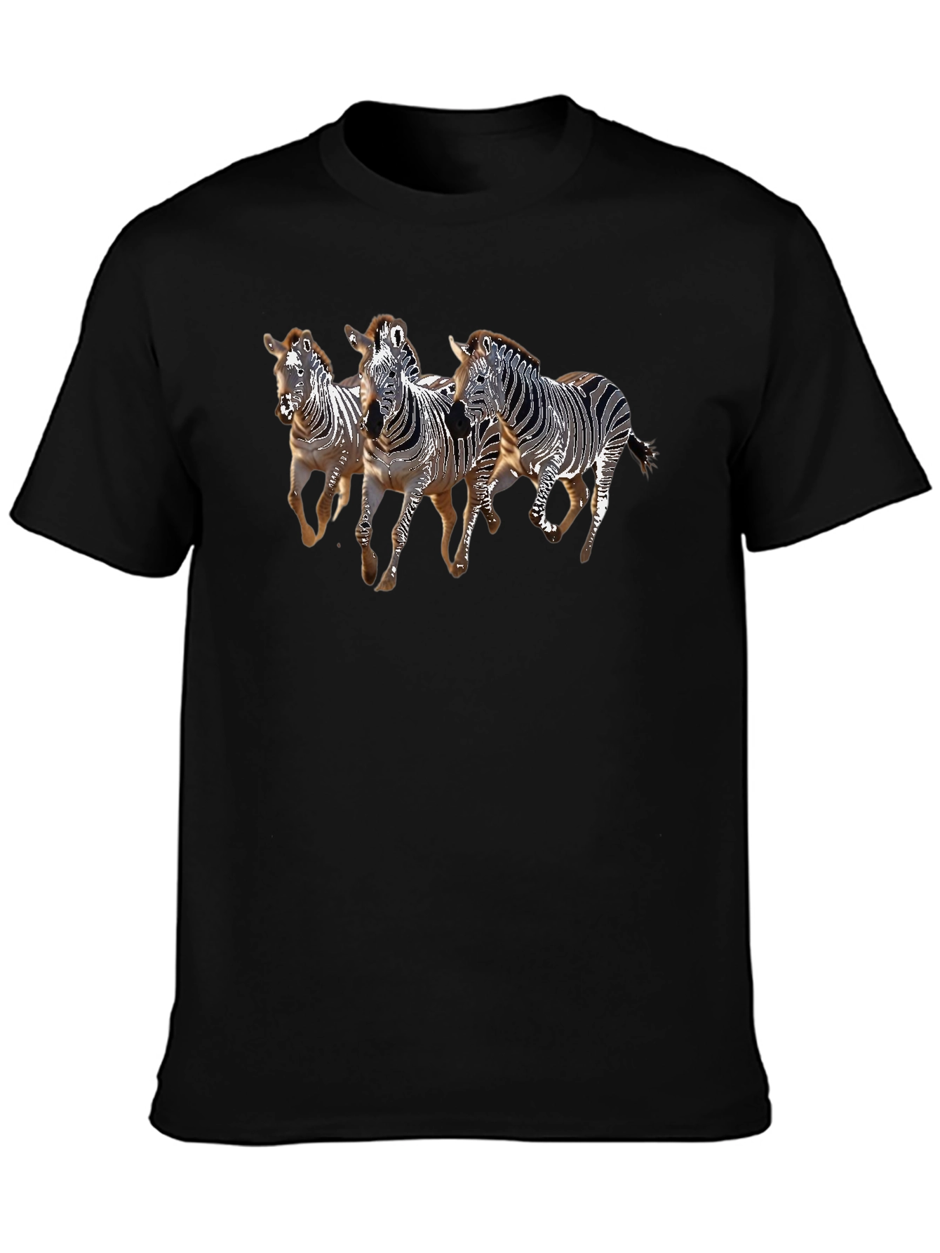 Zebra Print Graphic Tee - Black