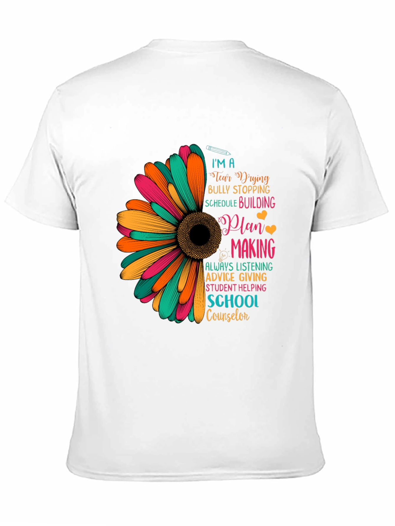 School Counselor Sunflower Graphic T-Shirt