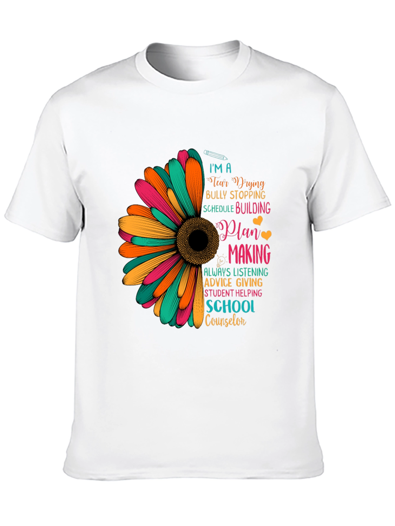 School Counselor Sunflower Graphic T-Shirt