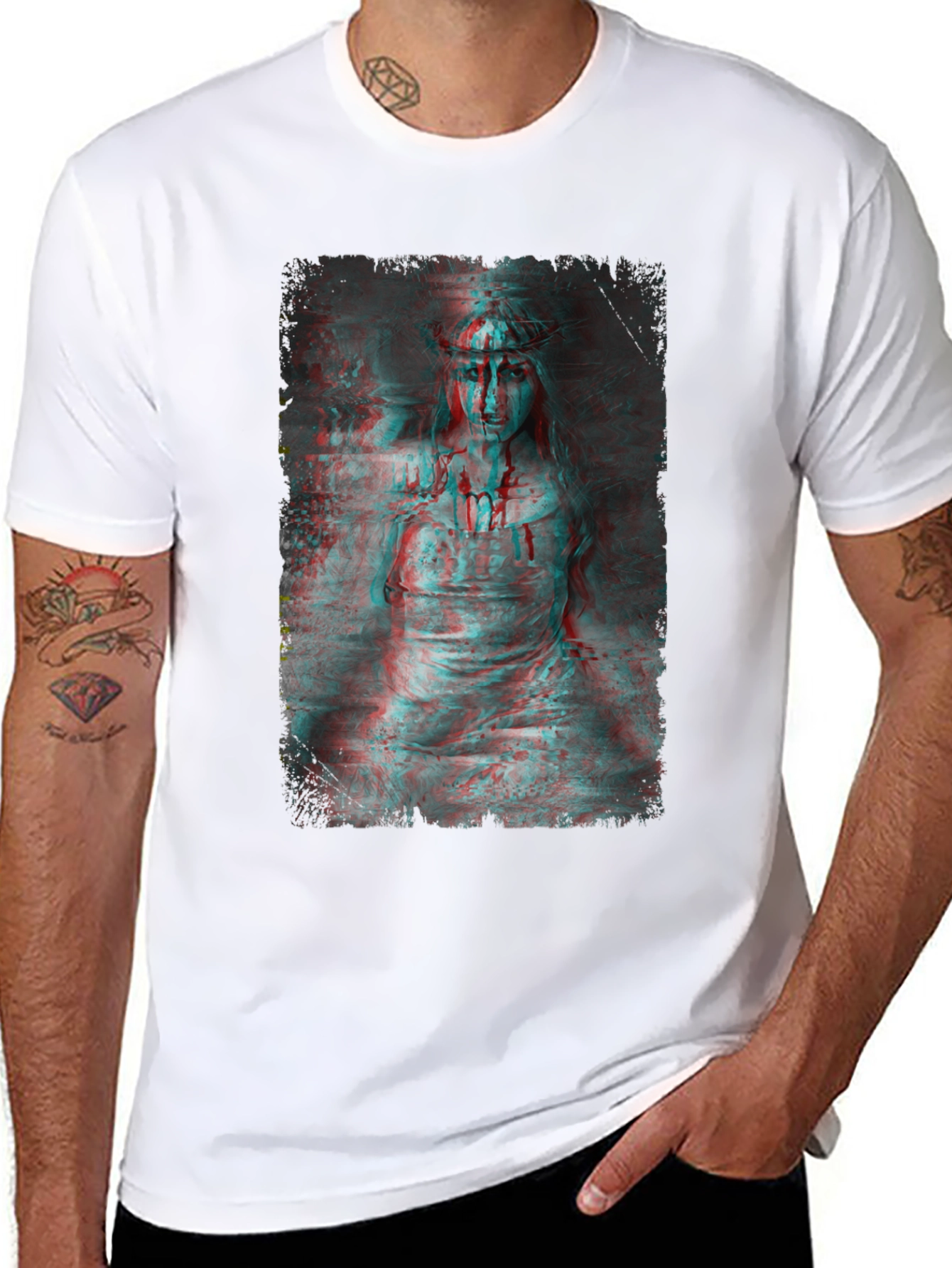 Gothic Horror 3D Graphic Print Black T-Shirt