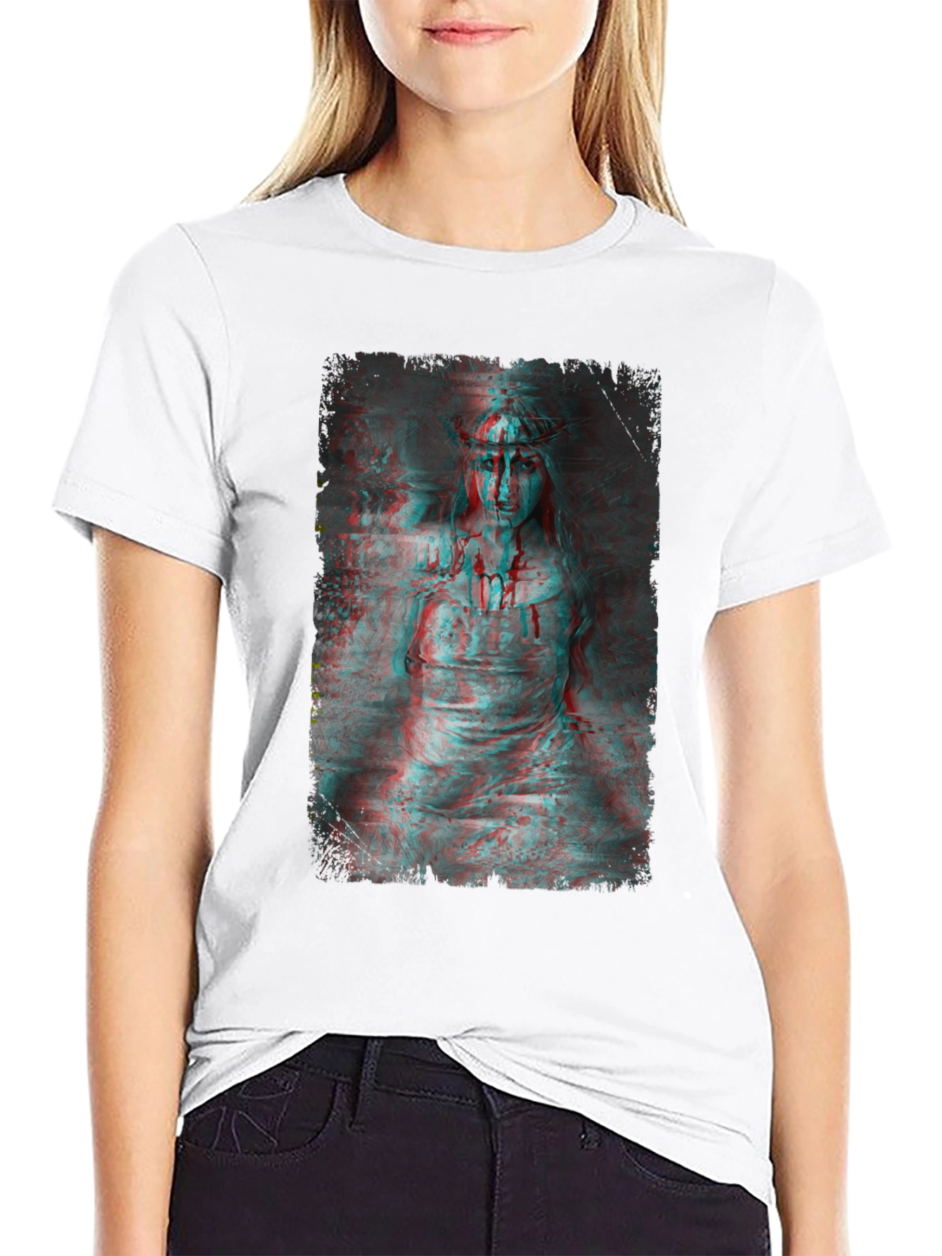 Gothic Horror 3D Graphic Print Black T-Shirt
