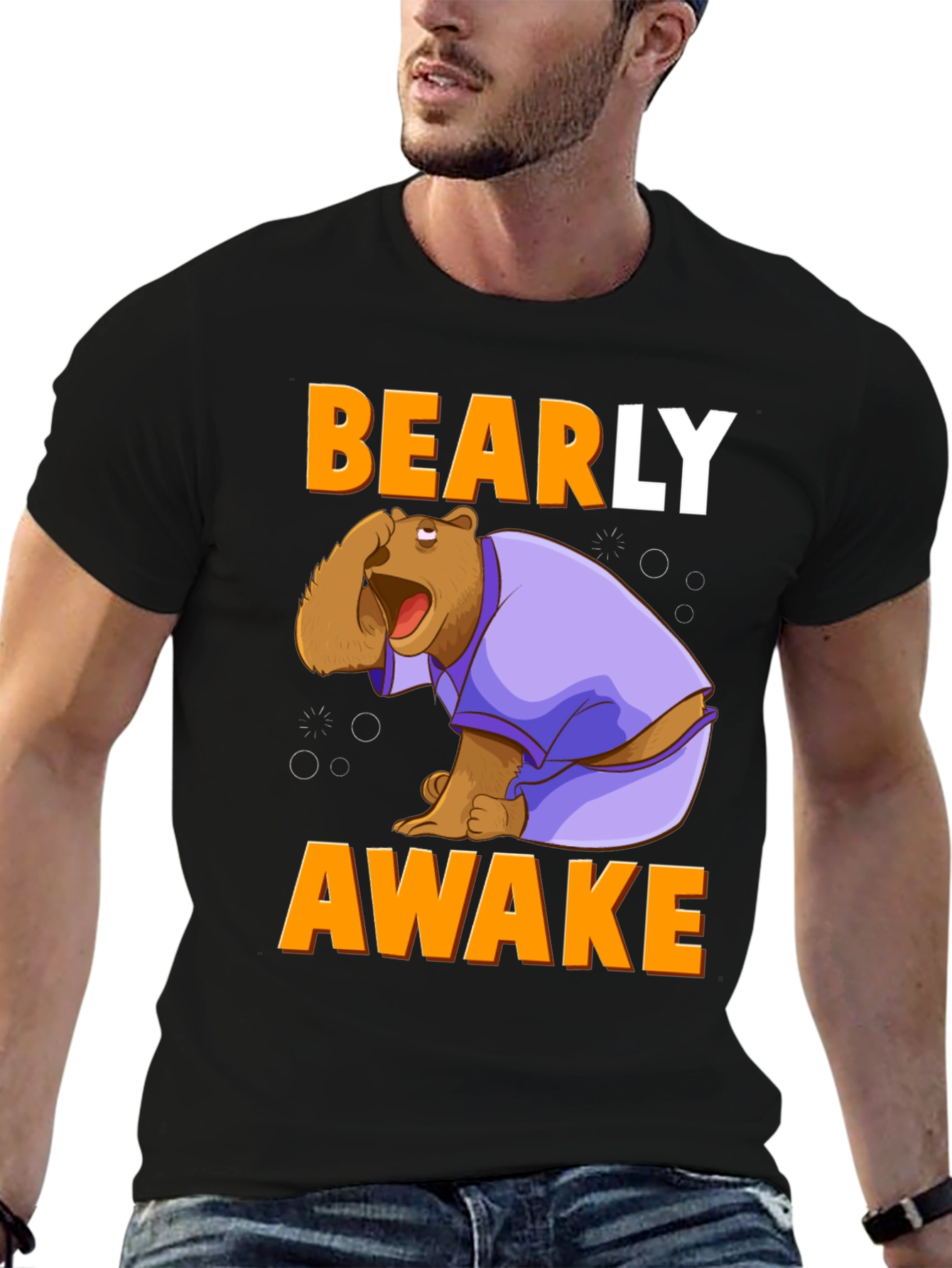 Bearly Awake T-Shirt - Funny Cartoon Bear Tee