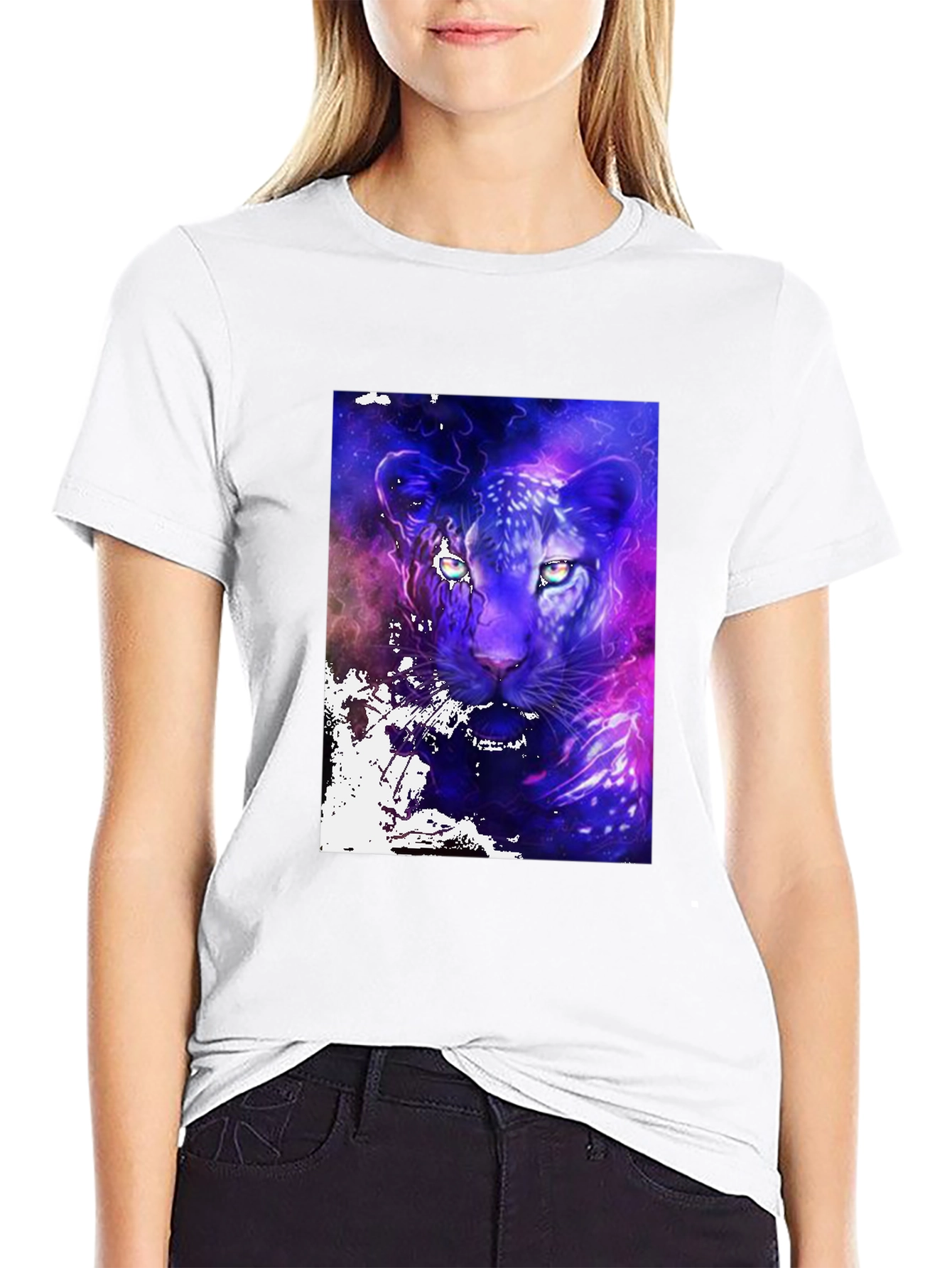 Galaxy Panther Graphic Tee - Cosmic Style